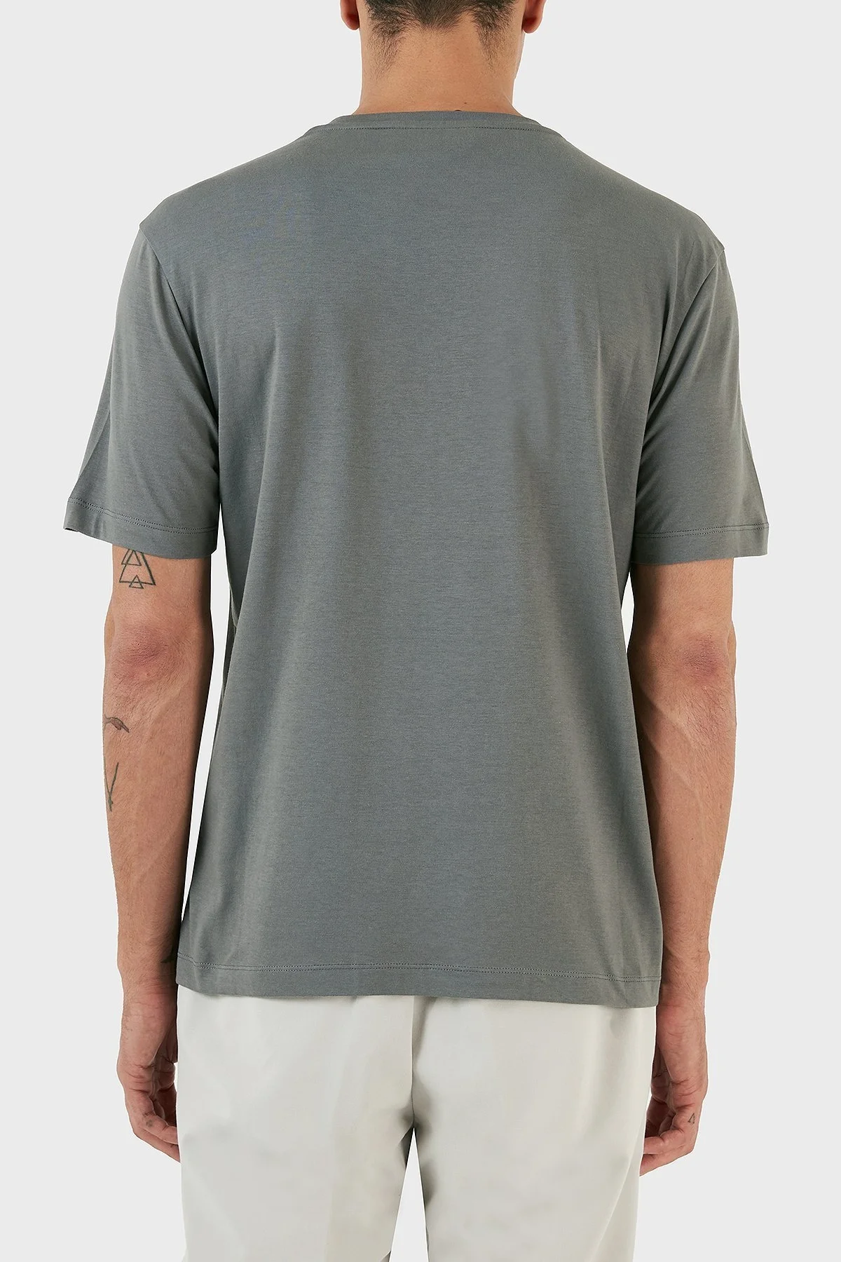 Emporio Armani Baskılı Bisiklet Yaka % 100 Pamuk Regular Fit Erkek T Shirt 3R1T6U 1JQ4Z 0630 ANTRASİT - 8