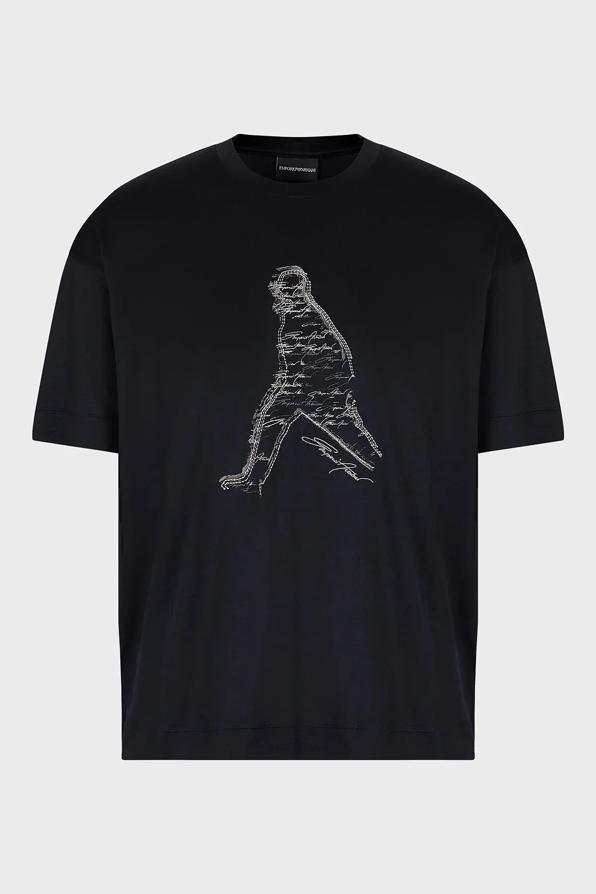 Emporio Armani Baskılı Bisiklet Yaka Regular Fit Erkek T Shirt 3R1TT9 1JUVZ 0920 LACİVERT - 4