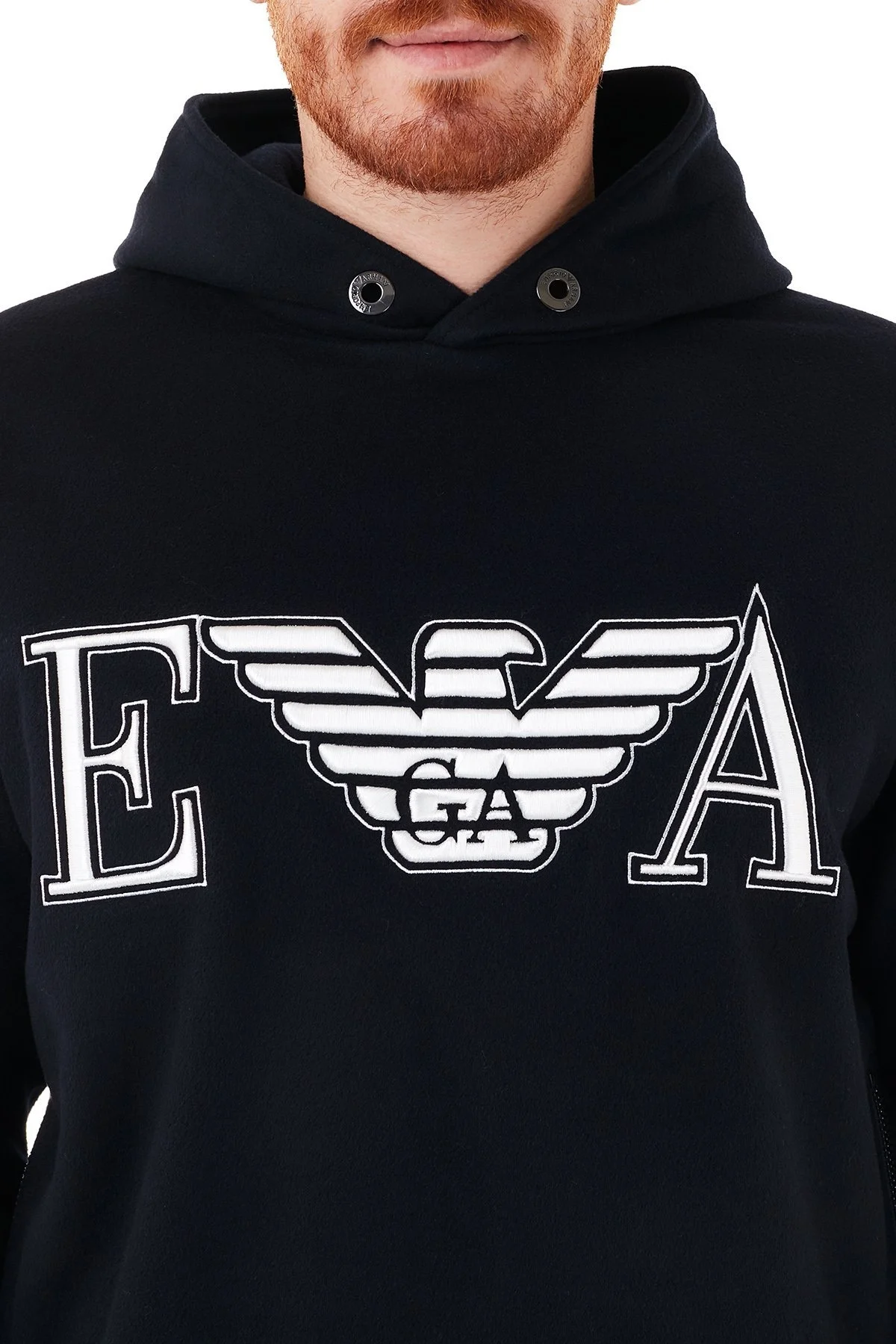 Emporio Armani Baskılı Kapüşonlu Yünlü Erkek Sweat 6H1M81 1NXQZ 0920 LACİVERT - 6