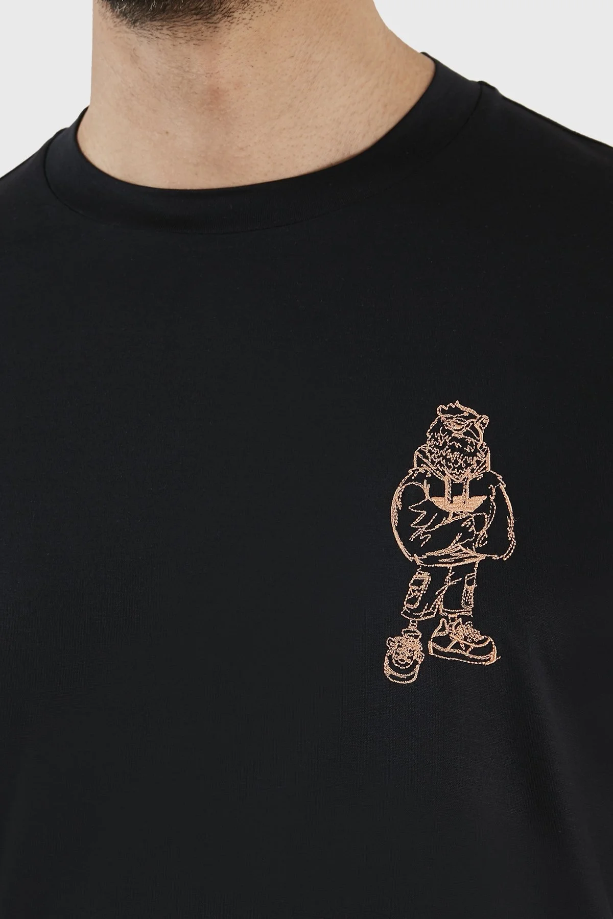 Emporio Armani Baskılı Pamuk Karışımlı Bisiklet Yaka Regular Fit Erkek T Shirt 3R1TU2 1JUVZ 0920 LACİVERT - 4