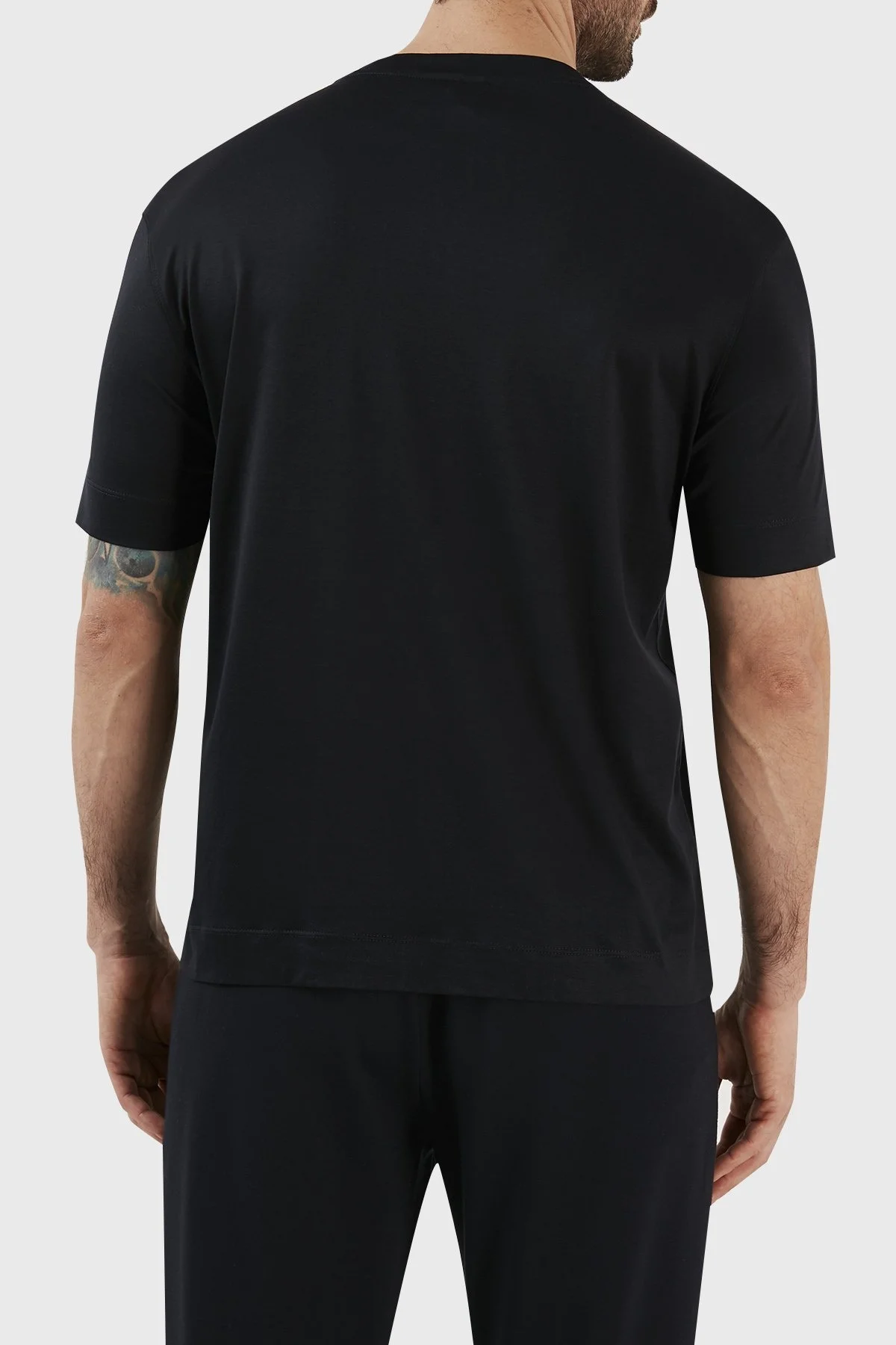 Emporio Armani Baskılı Pamuk Karışımlı Bisiklet Yaka Regular Fit Erkek T Shirt 3R1TU2 1JUVZ 0920 LACİVERT - 5