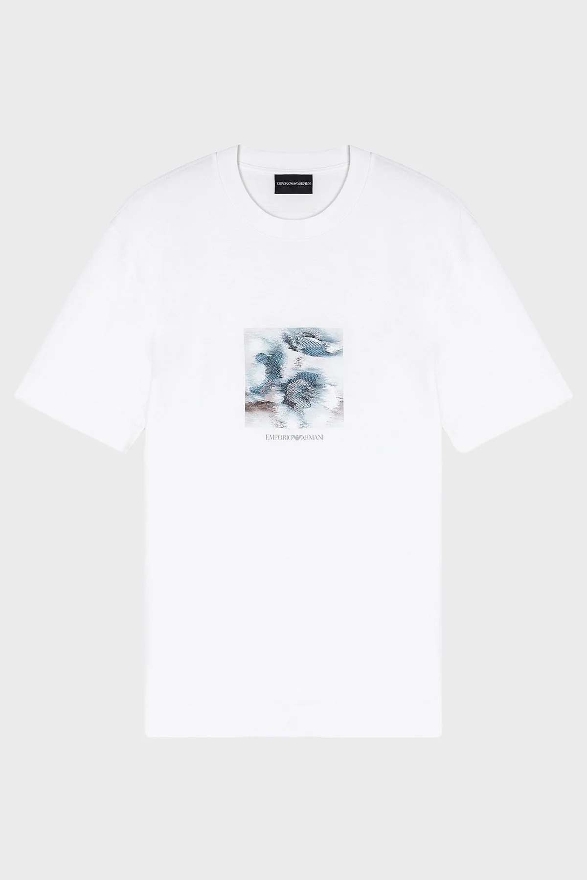 Emporio Armani Baskılı Pamuk Karışımlı Regular Fit Bisiklet Yaka Erkek T Shirt EM005272 AF10017 U0003 BEYAZ - 5