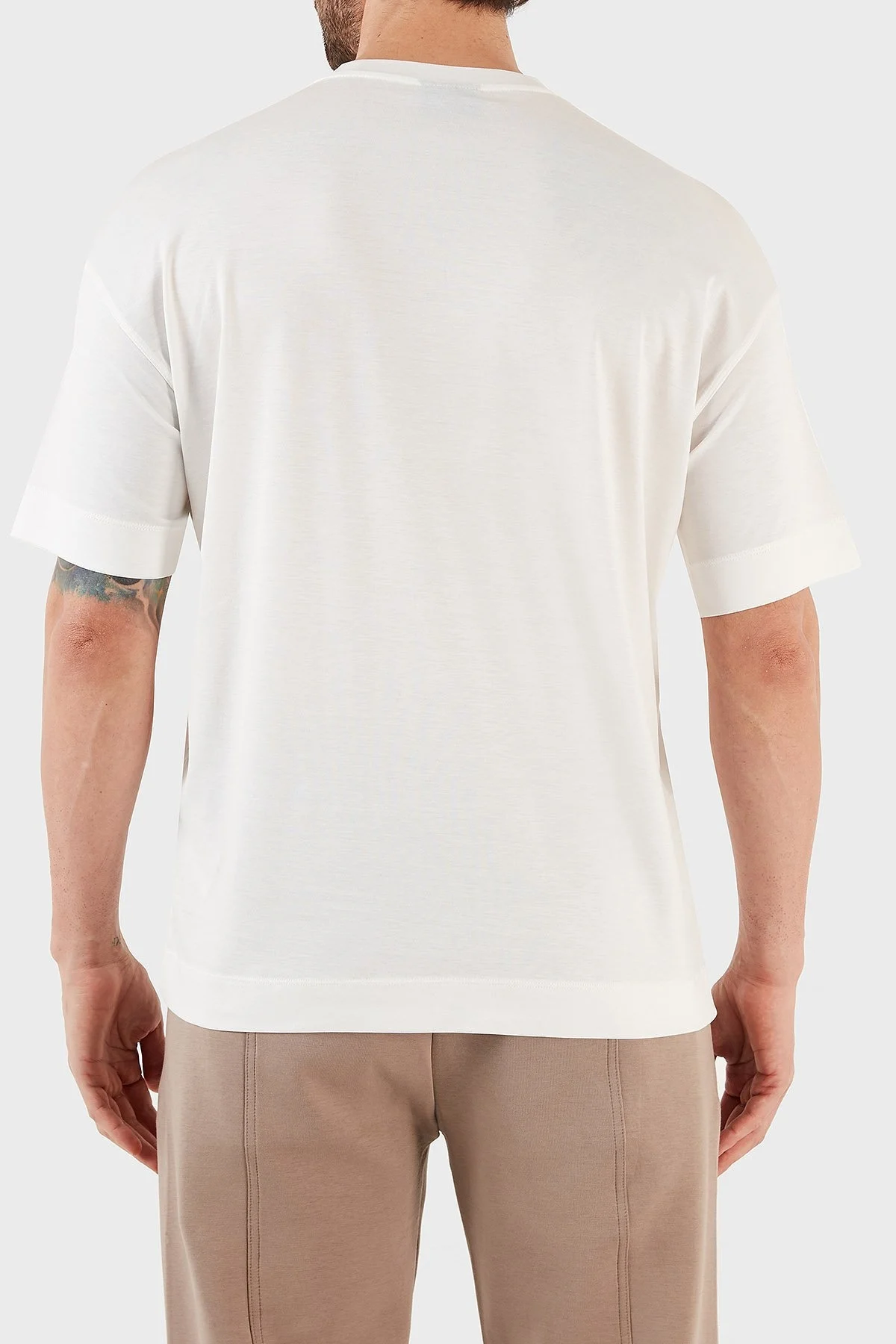 Emporio Armani Baskılı Pamuklu Regular Fit Bisiklet Yaka Erkek T Shirt 3R1TT9 1JUVZ 0101 BEYAZ - 6