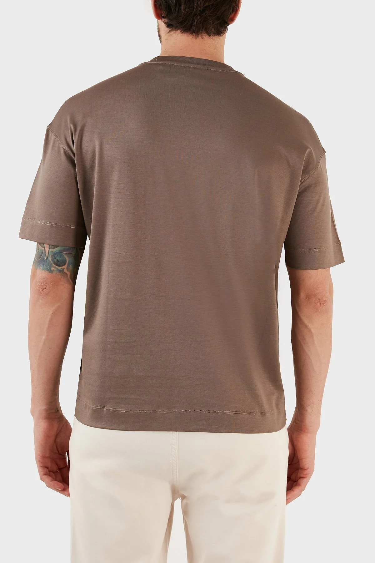 Emporio Armani Baskılı Pamuklu Regular Fit Bisiklet Yaka Erkek T Shirt 3R1TT9 1JUVZ 0440 TOPRAK - 5