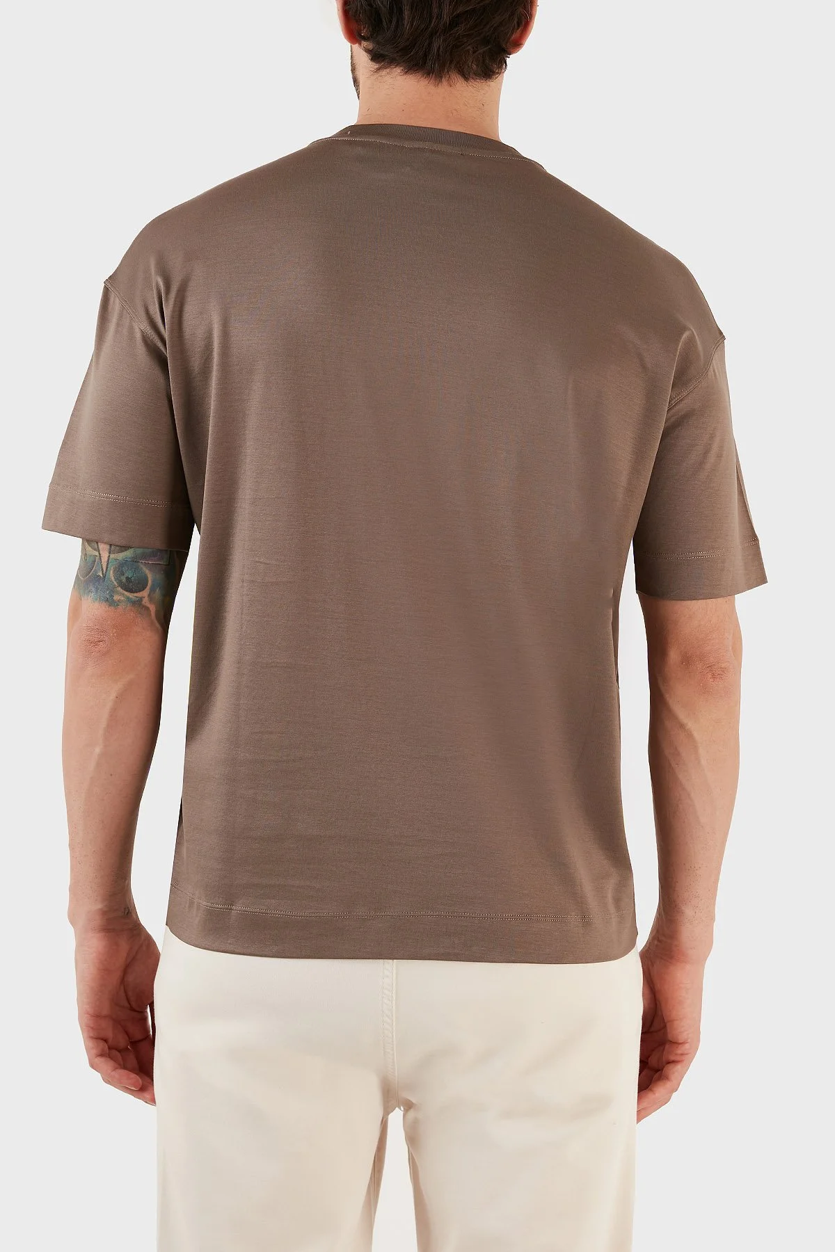 Emporio Armani Baskılı Pamuklu Regular Fit Bisiklet Yaka Erkek T Shirt 3R1TT9 1JUVZ 0440 TOPRAK - 5
