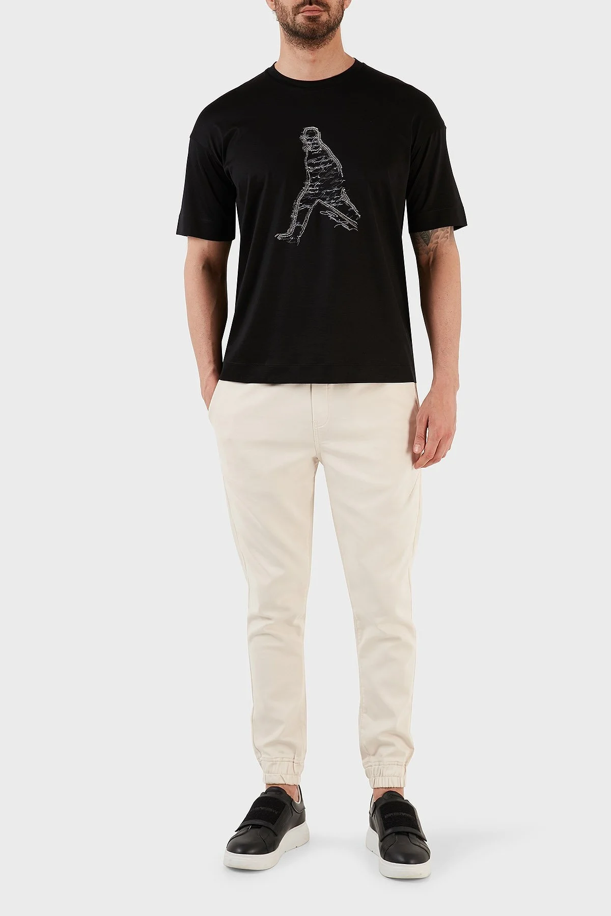 Emporio Armani Baskılı Pamuklu Regular Fit Bisiklet Yaka Erkek T Shirt 3R1TT9 1JUVZ 0999 SİYAH - 10