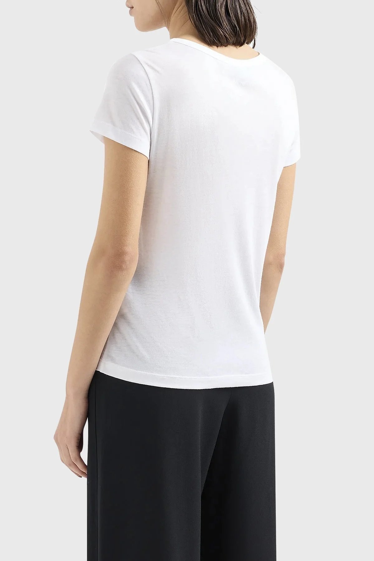 Emporio Armani Baskılı Pamuklu Regular Fit V Yaka Bayan T Shirt 3D2T8F 2JTAZ 0100 BEYAZ - 3