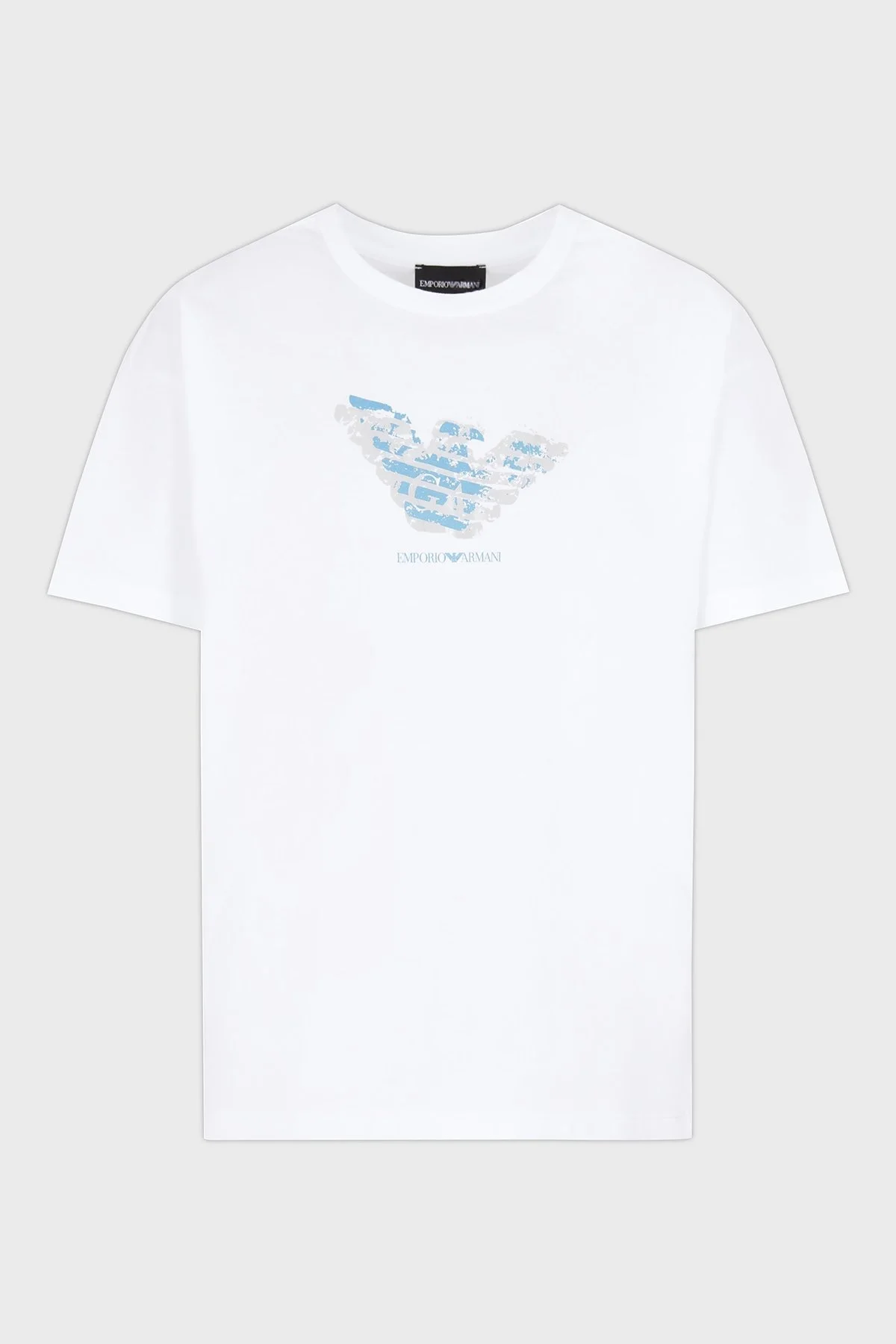 Emporio Armani Baskılı Regular Fit Pamuklu Bisiklet Yaka Bayan T Shirt EW000904 AF12601 F0024 BEYAZ - 10