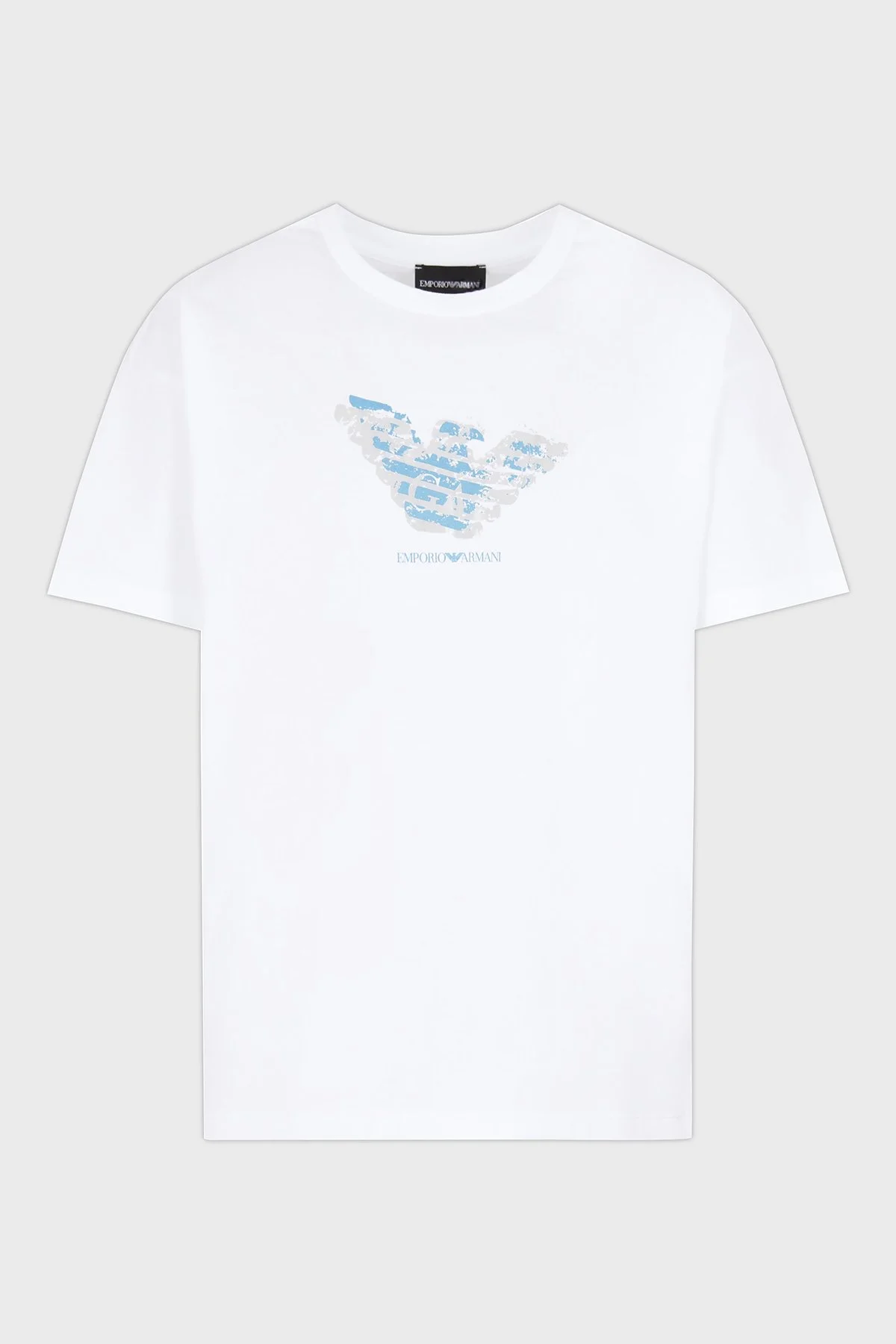 Emporio Armani Baskılı Regular Fit Pamuklu Bisiklet Yaka Kadın T Shirt EW000904 AF12601 F0024 BEYAZ - 5