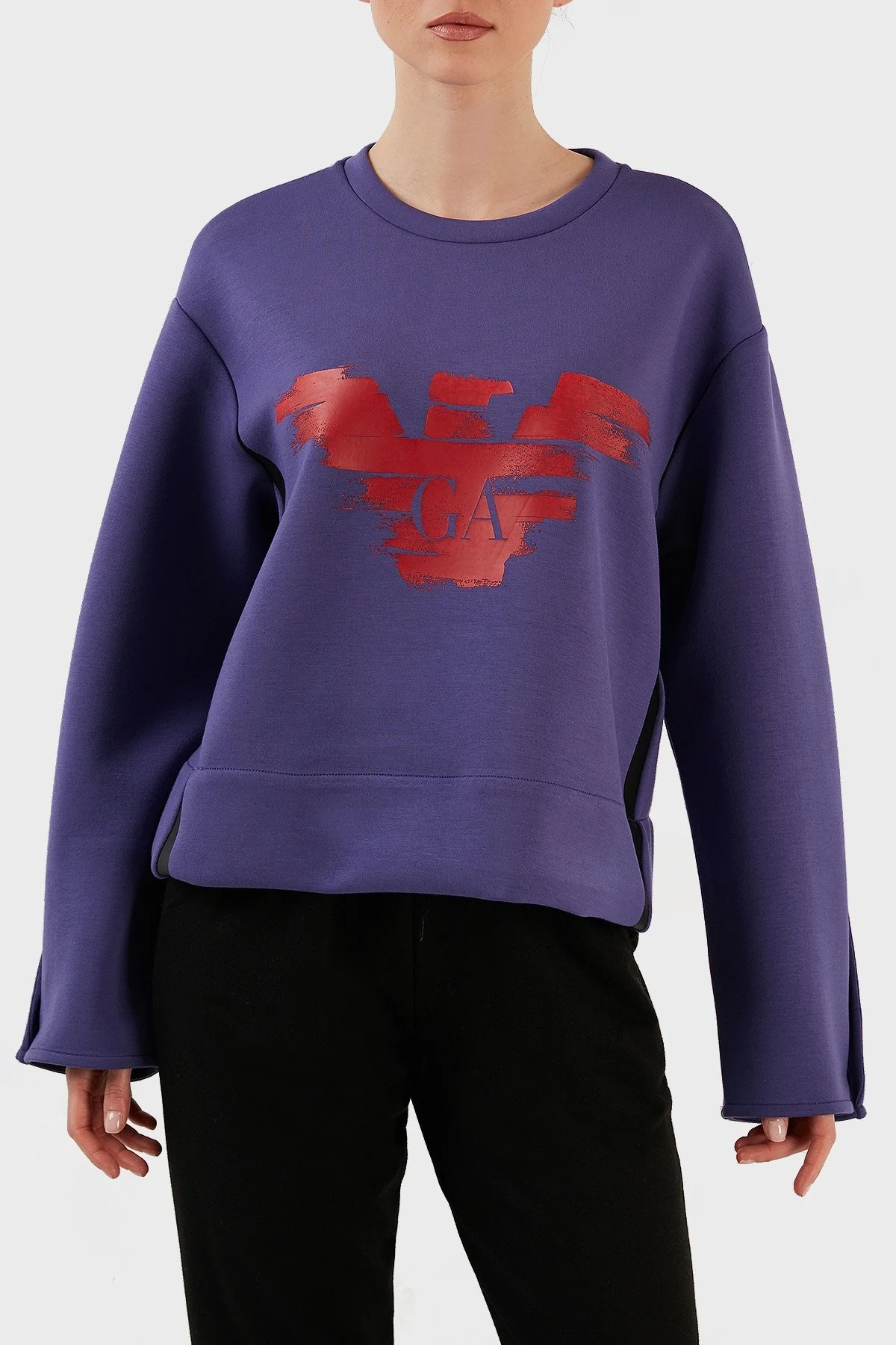 Emporio Armani Baskılı Relaxed Fit Bisiklet Yaka Bayan Sweat 3R2M6G 2JXQZ 0820 MOR - 6