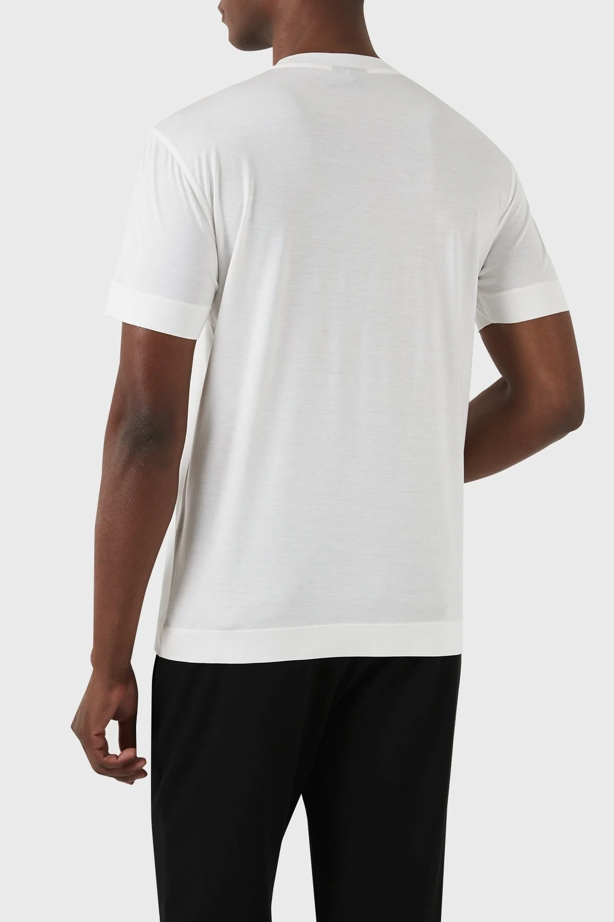 Emporio Armani Baskılı Slim Fit Bisiklet Yaka Erkek T Shirt 8N1TF6 1JUVZ 0101 BEYAZ - 3