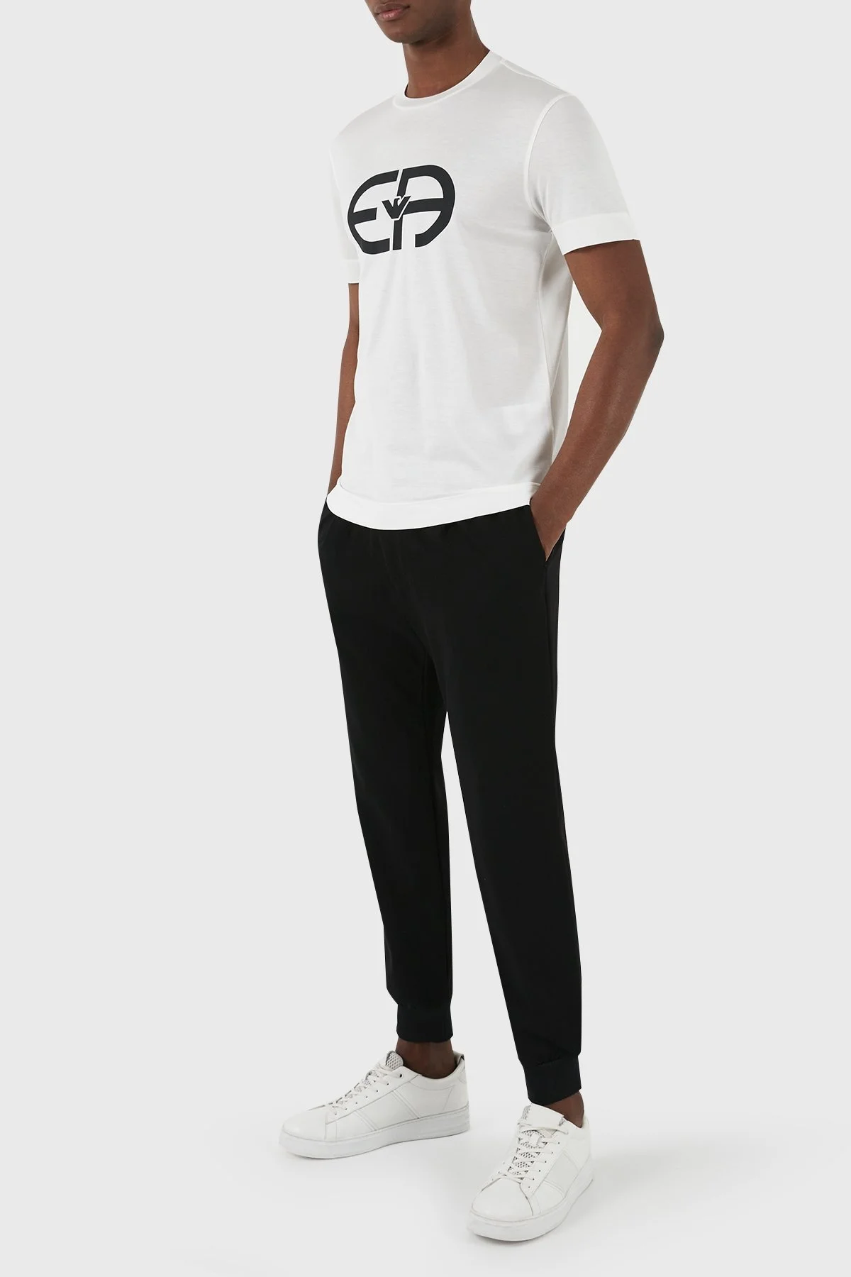 Emporio Armani Baskılı Slim Fit Bisiklet Yaka Erkek T Shirt 8N1TF6 1JUVZ 0101 BEYAZ - 4