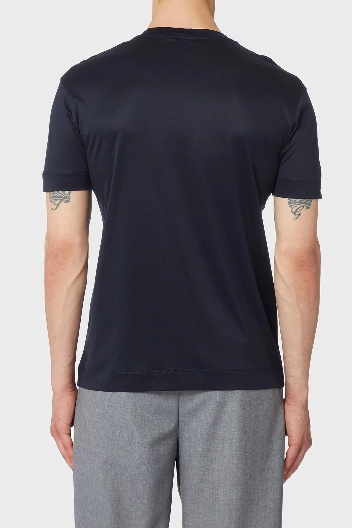Emporio Armani Baskılı Slim Fit Bisiklet Yaka Erkek T Shirt 8N1TF6 1JUVZ 0920 LACİVERT - 3