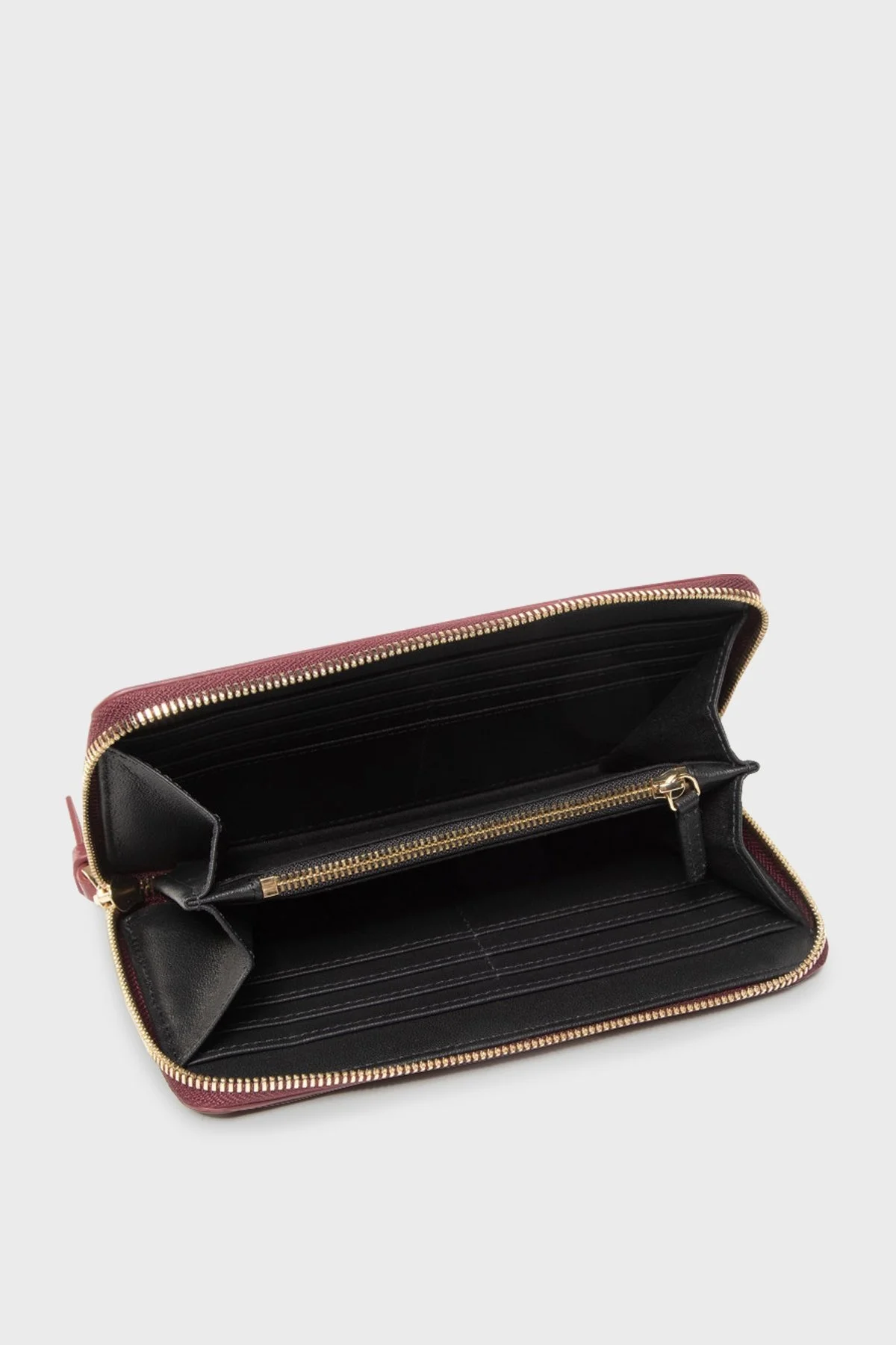 Emporio Armani Marka Logolu Fermuarlı Bayan Cüzdan Y3H168 YFW9B 80401 BORDO - 3