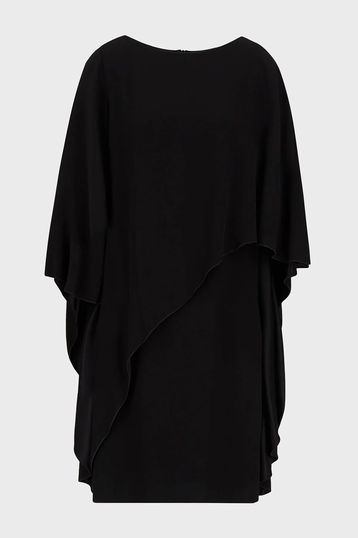 Emporio Armani Geniş Yaka Pelerin Kollu Mini Bayan Elbise 6K2A78 2N8XZ 0999 SİYAH - 5