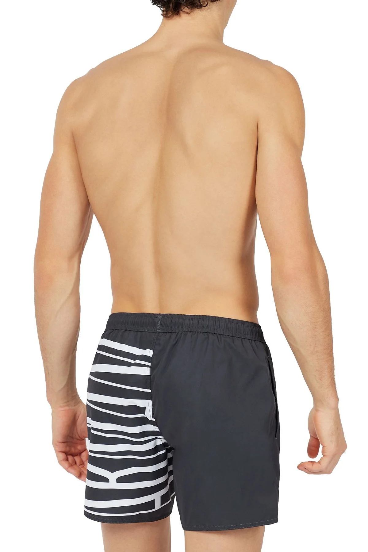 Emporio Armani Belden Bağlamalı Cepli Erkek Mayo Short S 211740 1P424 92220 SİYAH-BEYAZ - 2