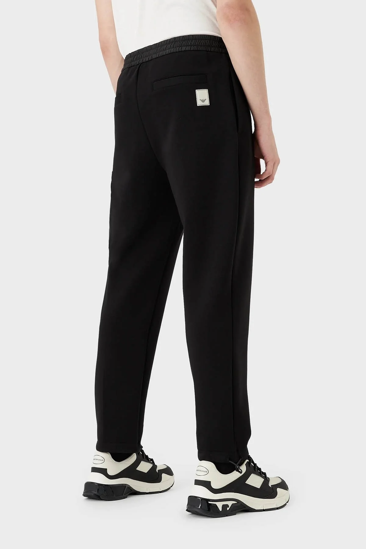 Emporio Armani Belden Bağlamalı Nefes Alabilen Çift Katmanlı Cepli Jogger Erkek Pantolon 3R1PZ1 1JHSZ 0999 SİYAH - 3