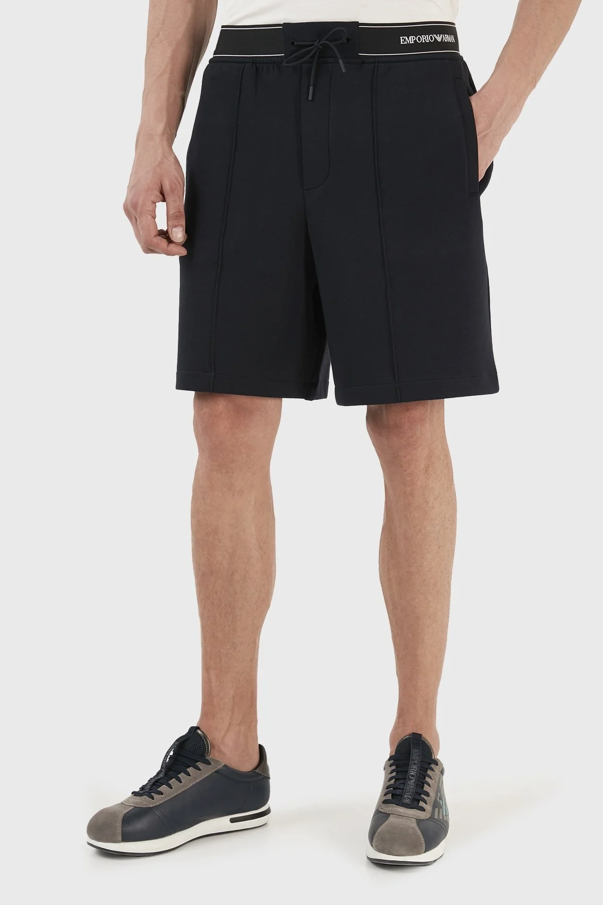 Emporio Armani Pamuklu Belden Bağlamalı Regular Fit Cepli Erkek Bermuda 3R1PZ7 1JHSZ 0920 LACİVERT - 2