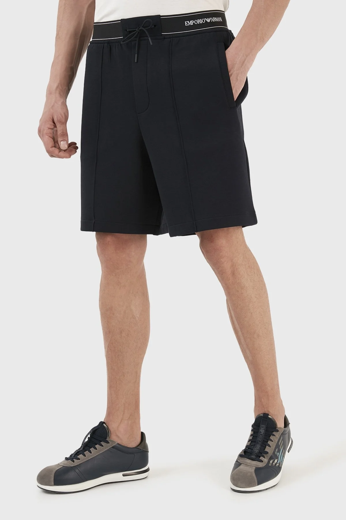 Emporio Armani Pamuklu Belden Bağlamalı Regular Fit Cepli Erkek Bermuda 3R1PZ7 1JHSZ 0920 LACİVERT - 4