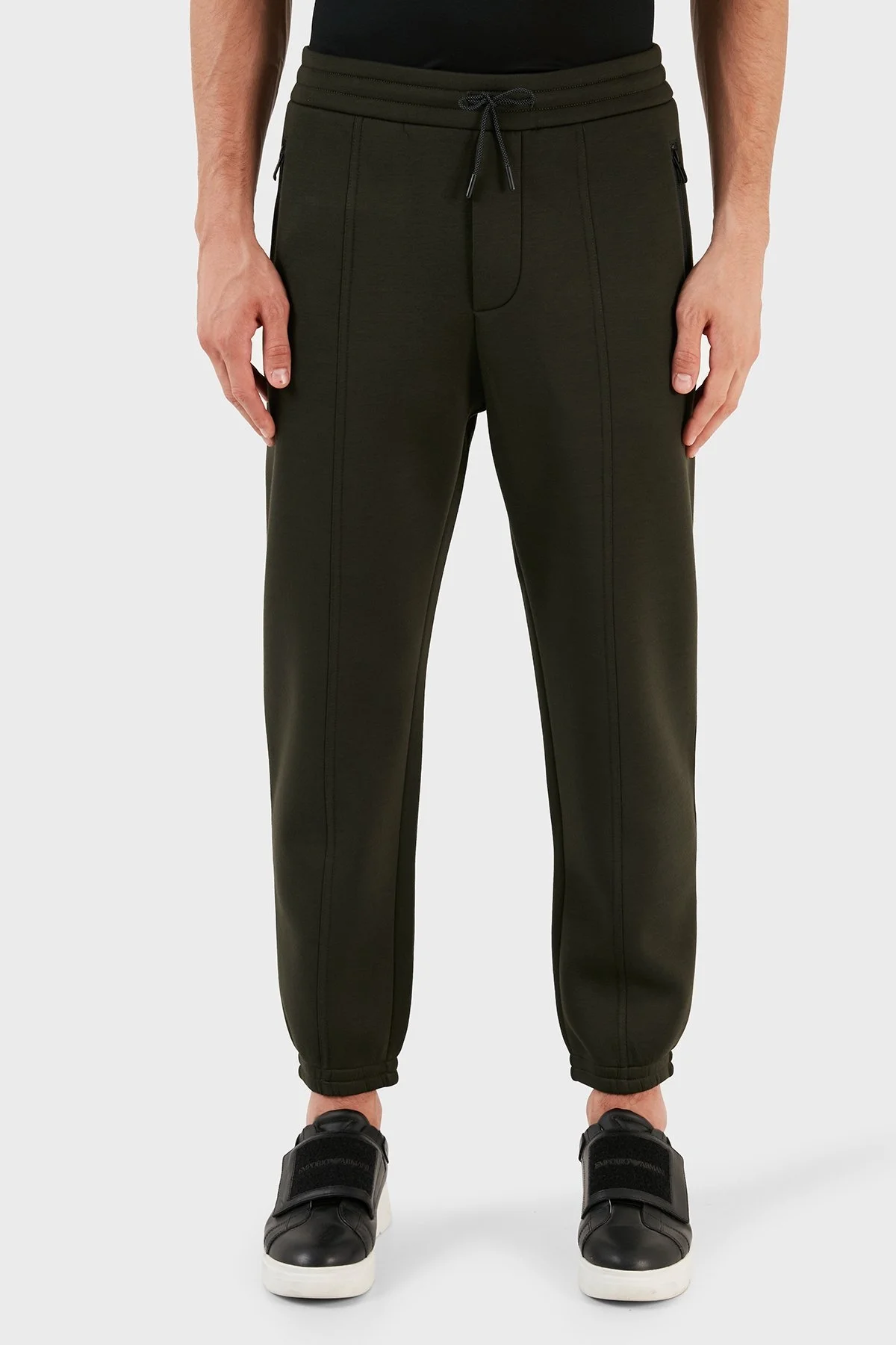 Emporio Armani Beli ve Paçası Lastikli Polar Dokulu Regular Fit Jogger Spor Erkek Pantolon 6R1PQ0 1JNWZ 0583 HAKİ - 7