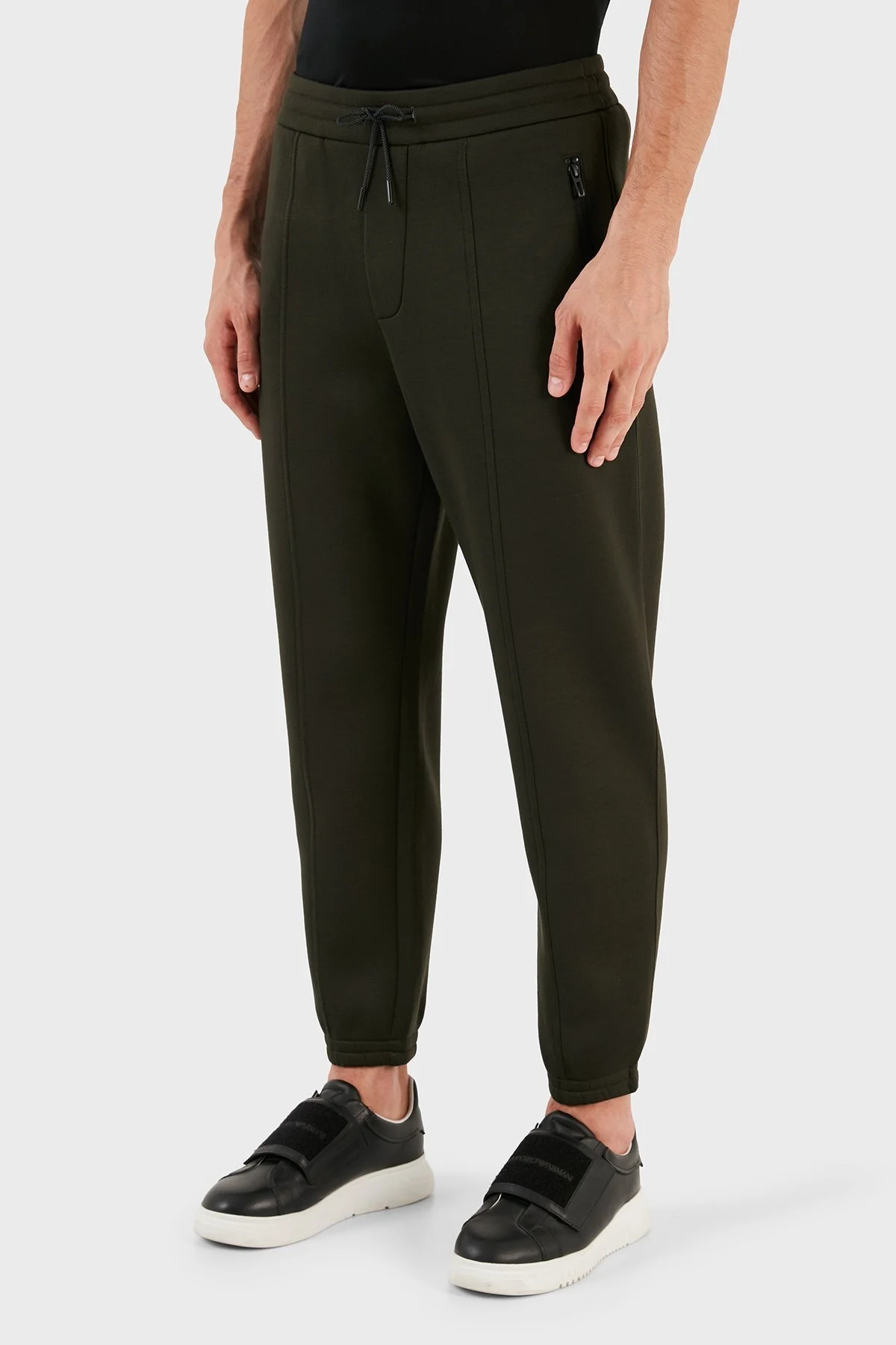 Emporio Armani Beli ve Paçası Lastikli Polar Dokulu Regular Fit Jogger Spor Erkek Pantolon 6R1PQ0 1JNWZ 0583 HAKİ - 9