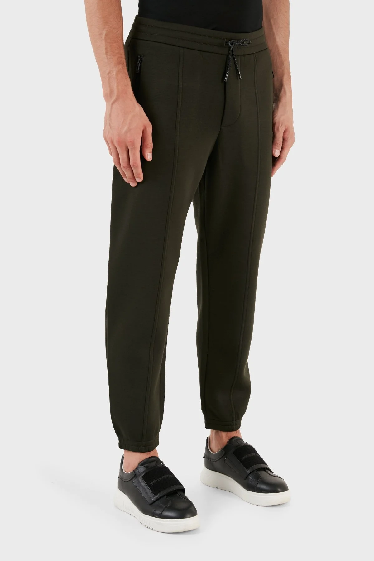 Emporio Armani Beli ve Paçası Lastikli Polar Dokulu Regular Fit Jogger Spor Erkek Pantolon 6R1PQ0 1JNWZ 0583 HAKİ - 12