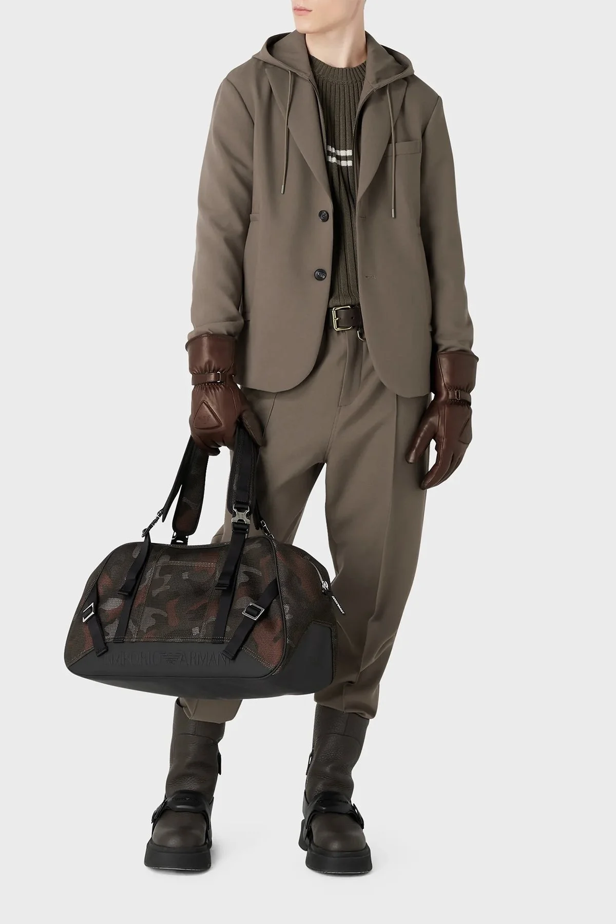 Emporio Armani Beli ve Paçası Lastikli Regular Fit Erkek Pantolon 6R1P74 1NFTZ 0440 KAHVE - 1