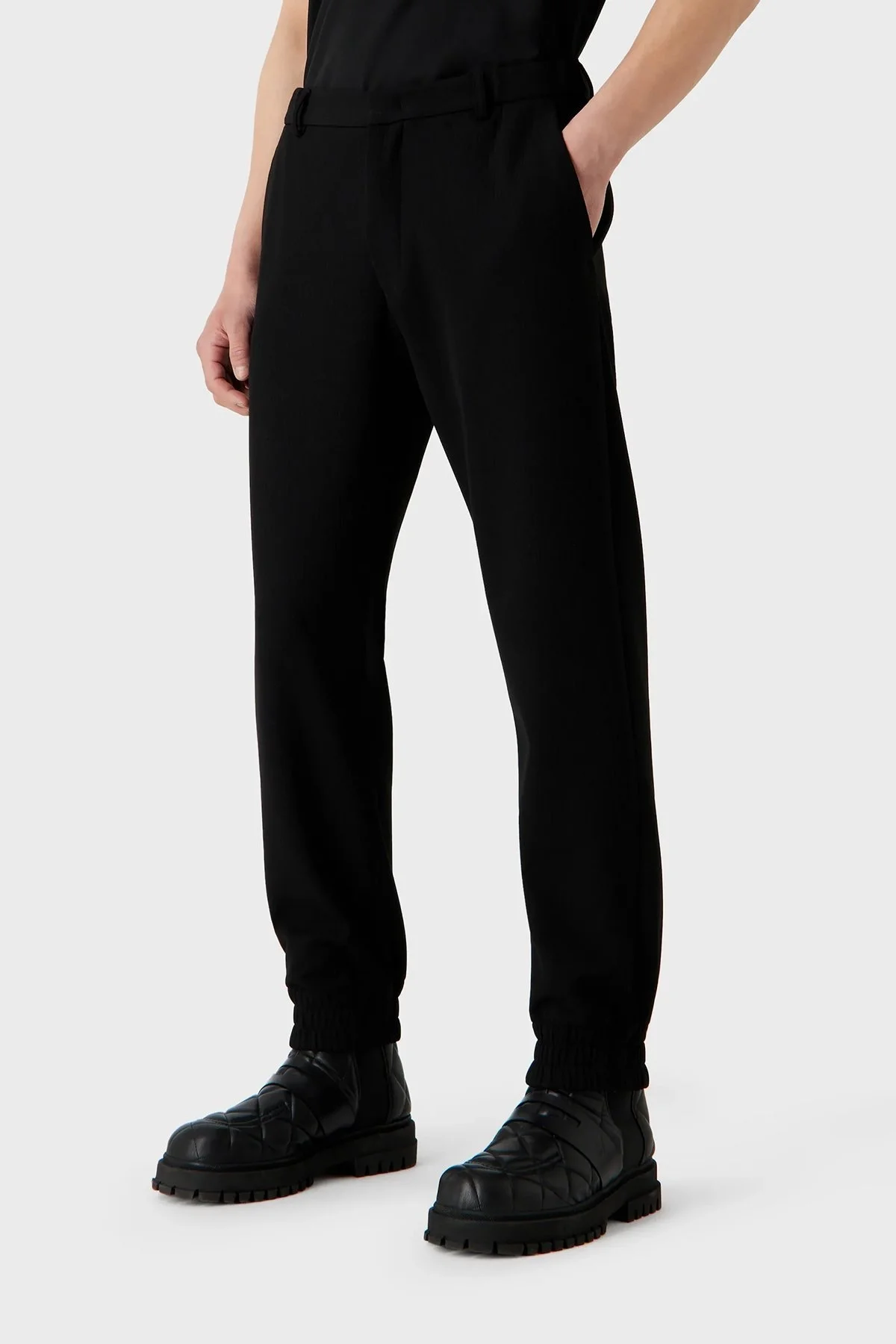 Emporio Armani Beli ve Paçası Lastikli Regular Fit Erkek Pantolon H41P56 E1061 999 SİYAH - 1