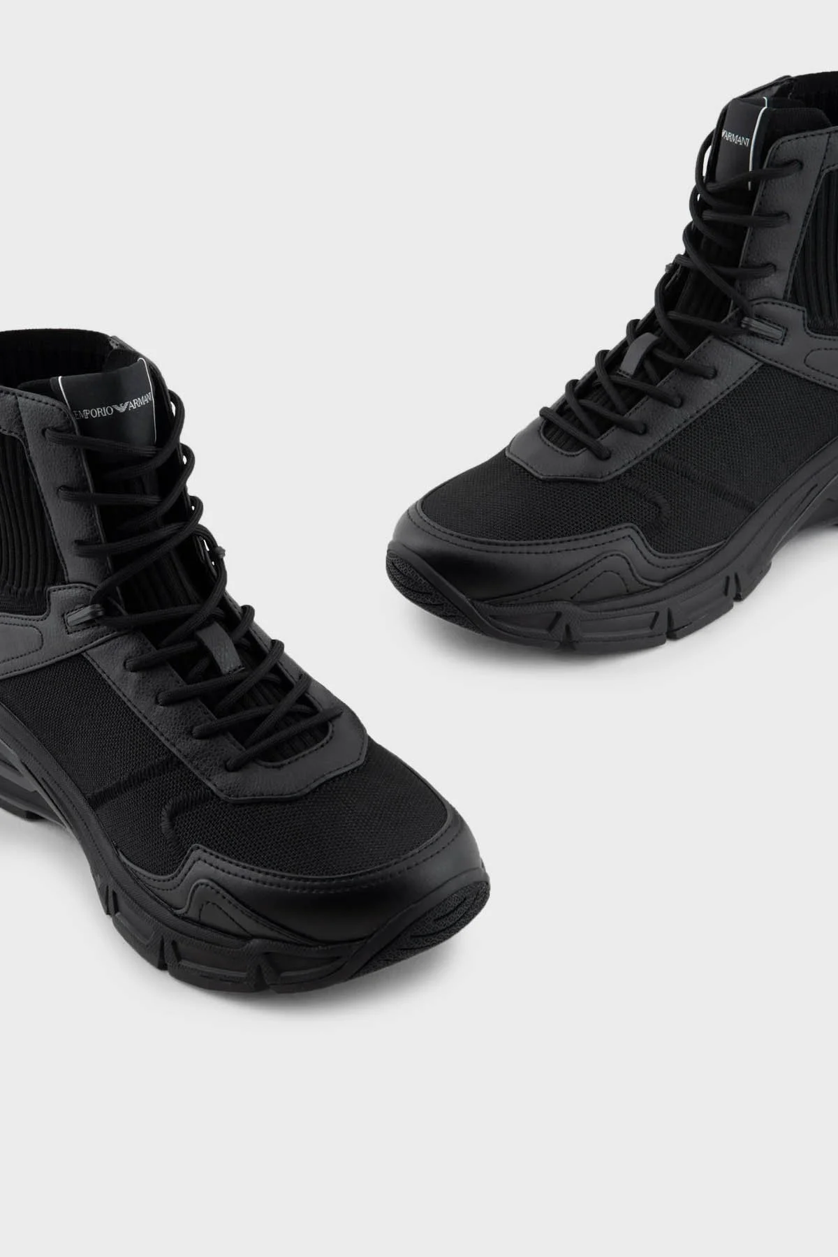 Emporio Armani Bilekli Sneaker Erkek Ayakkabı X4Z124 XN947 A083 SİYAH - 5