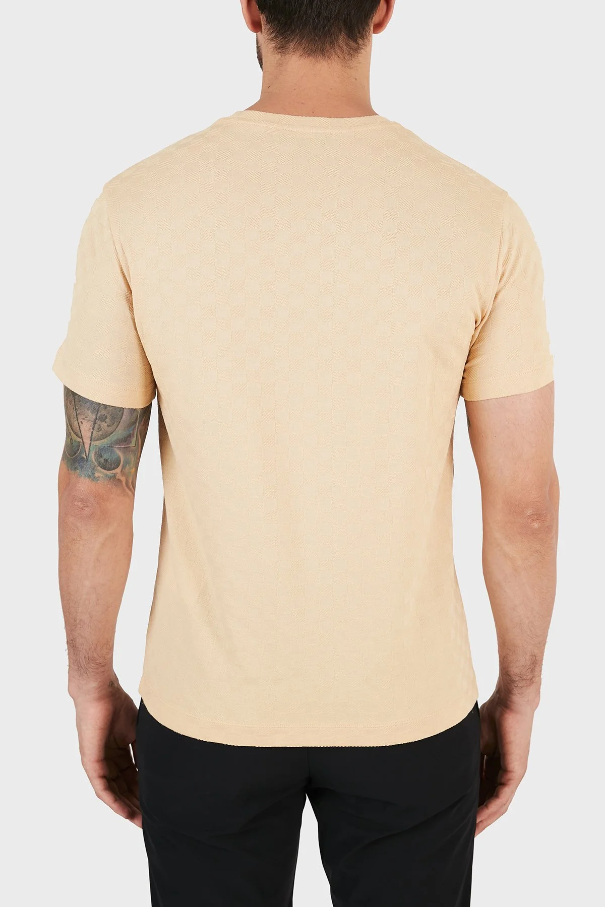 Emporio Armani Bisiklet Yaka % 100 Pamuk Erkek T Shirt 3K1T7P 1JM8Z 0112 BEJ - 3