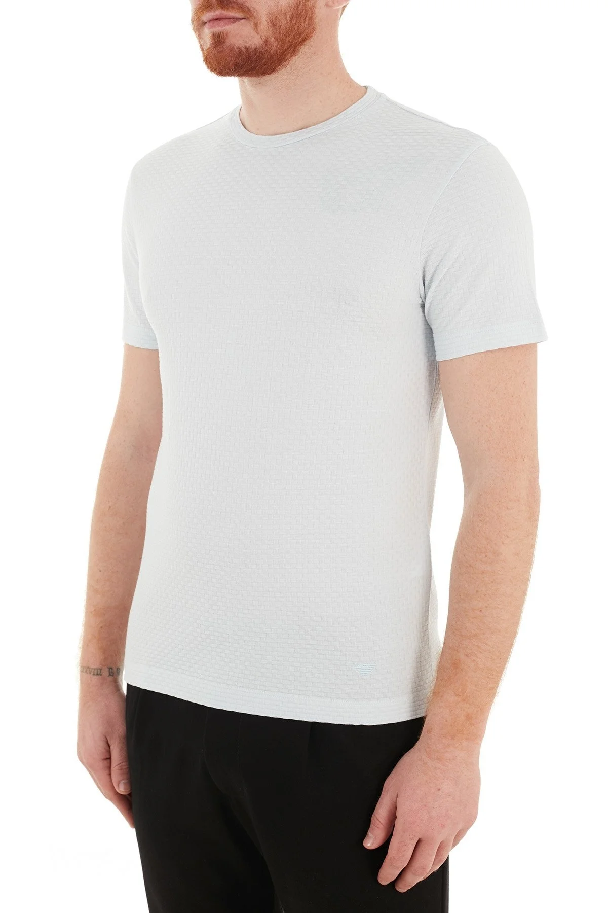 Emporio Armani Bisiklet Yaka % 100 Pamuk Erkek T Shirt 3K1T7Q 1JM9Z 0600 AÇIK MAVİ - 8