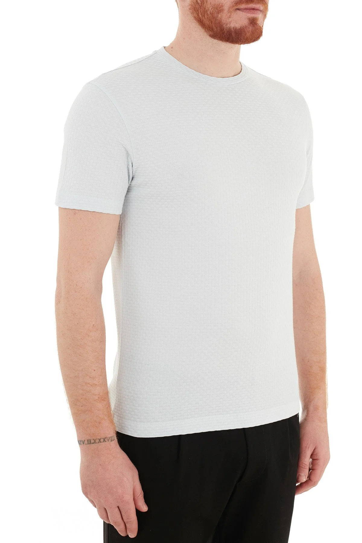 Emporio Armani Bisiklet Yaka % 100 Pamuk Erkek T Shirt 3K1T7Q 1JM9Z 0600 AÇIK MAVİ - 4