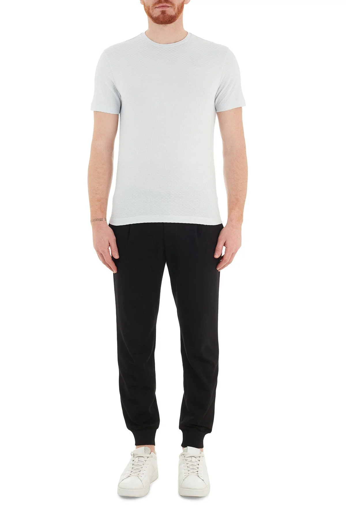 Emporio Armani Bisiklet Yaka % 100 Pamuk Erkek T Shirt 3K1T7Q 1JM9Z 0600 AÇIK MAVİ - 5