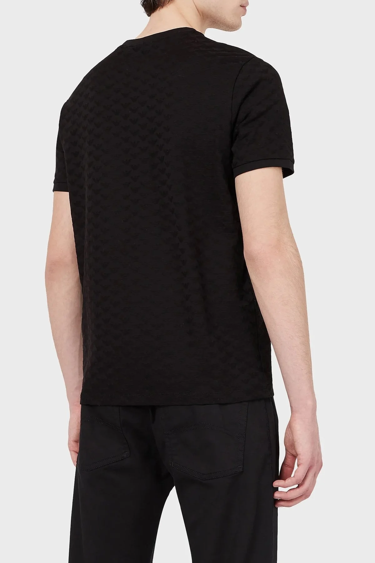 Emporio Armani Bisiklet Yaka % 100 Pamuk Erkek T Shirt 8N1TL7 1JHWZ 0999 SİYAH - 3