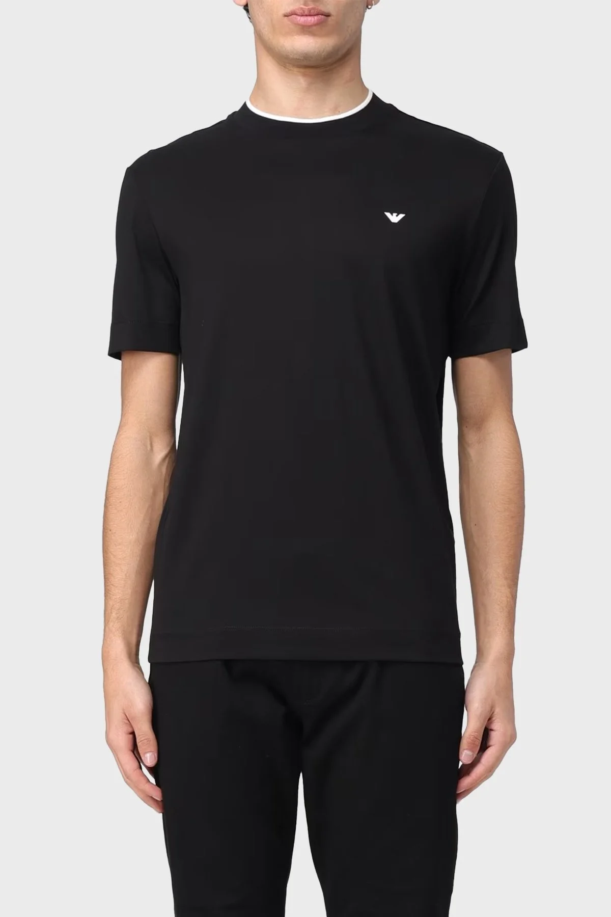 Emporio Armani Bisiklet Yaka % 100 Pamuk Regular Fit Erkek T Shirt 3D1T73 1JPZZ 0060 SİYAH - 1