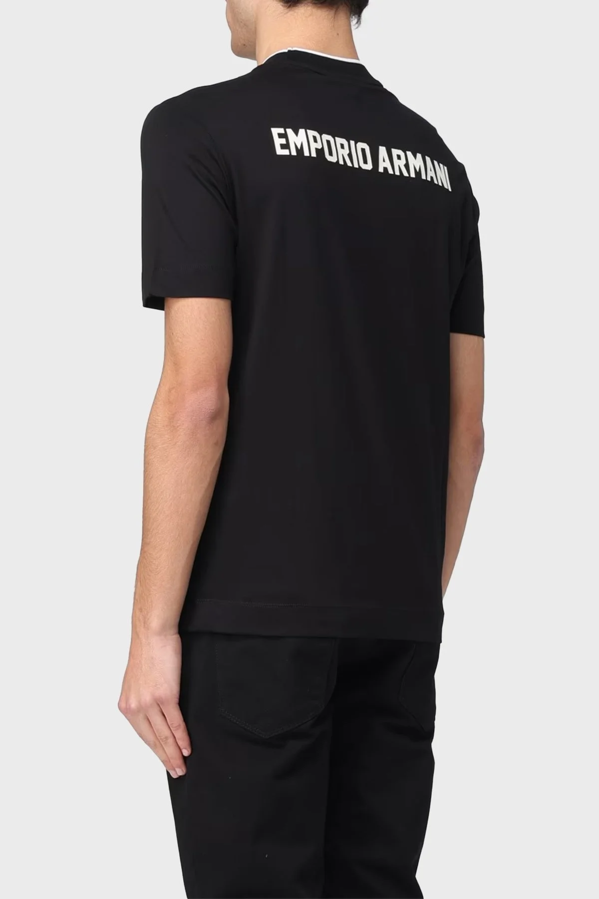 Emporio Armani Bisiklet Yaka % 100 Pamuk Regular Fit Erkek T Shirt 3D1T73 1JPZZ 0060 SİYAH - 3