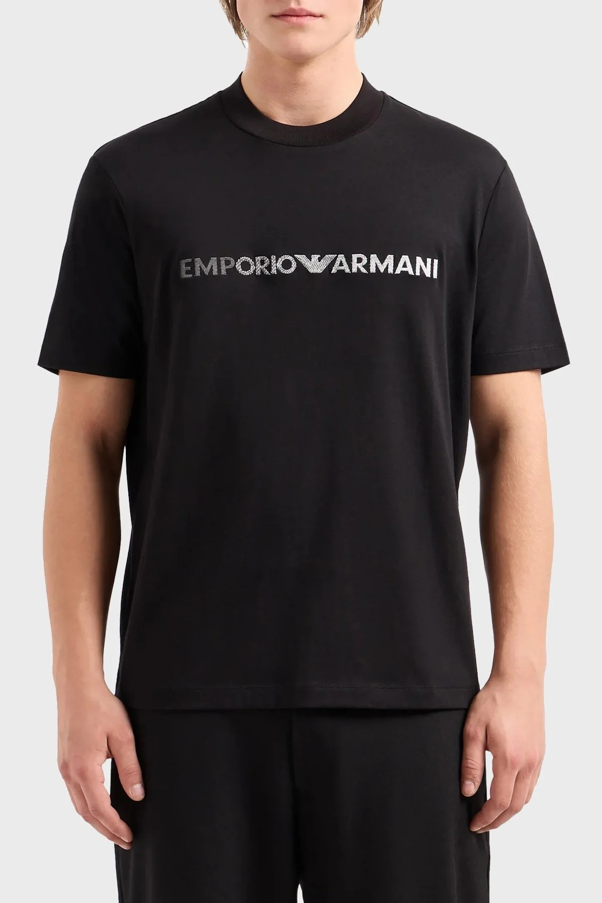 Emporio Armani Bisiklet Yaka % 100 Pamuk Regular Fit Erkek T Shirt 3D1TG3 1JPZZ 0057 SİYAH - 1