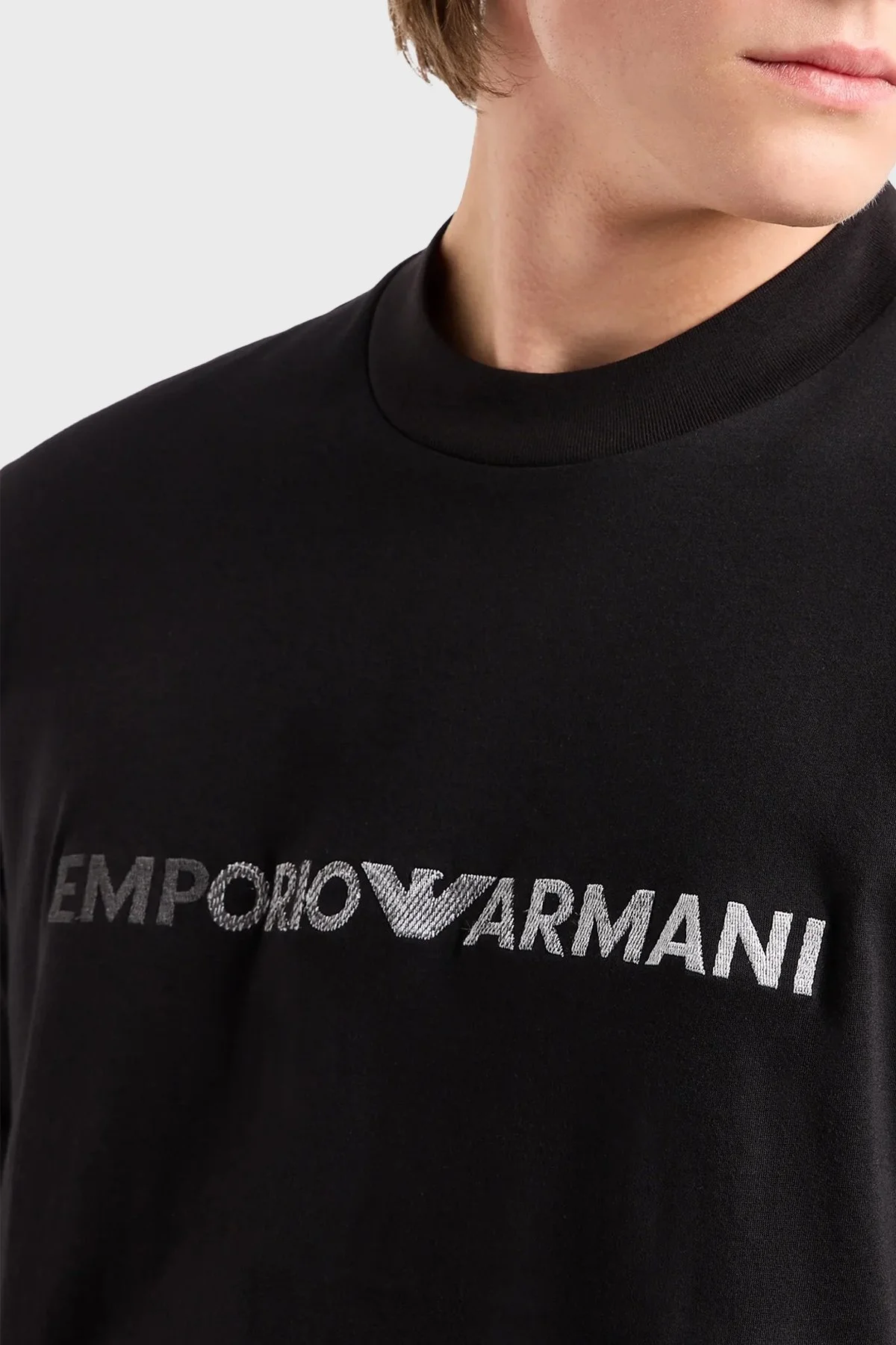 Emporio Armani Bisiklet Yaka % 100 Pamuk Regular Fit Erkek T Shirt 3D1TG3 1JPZZ 0057 SİYAH - 3