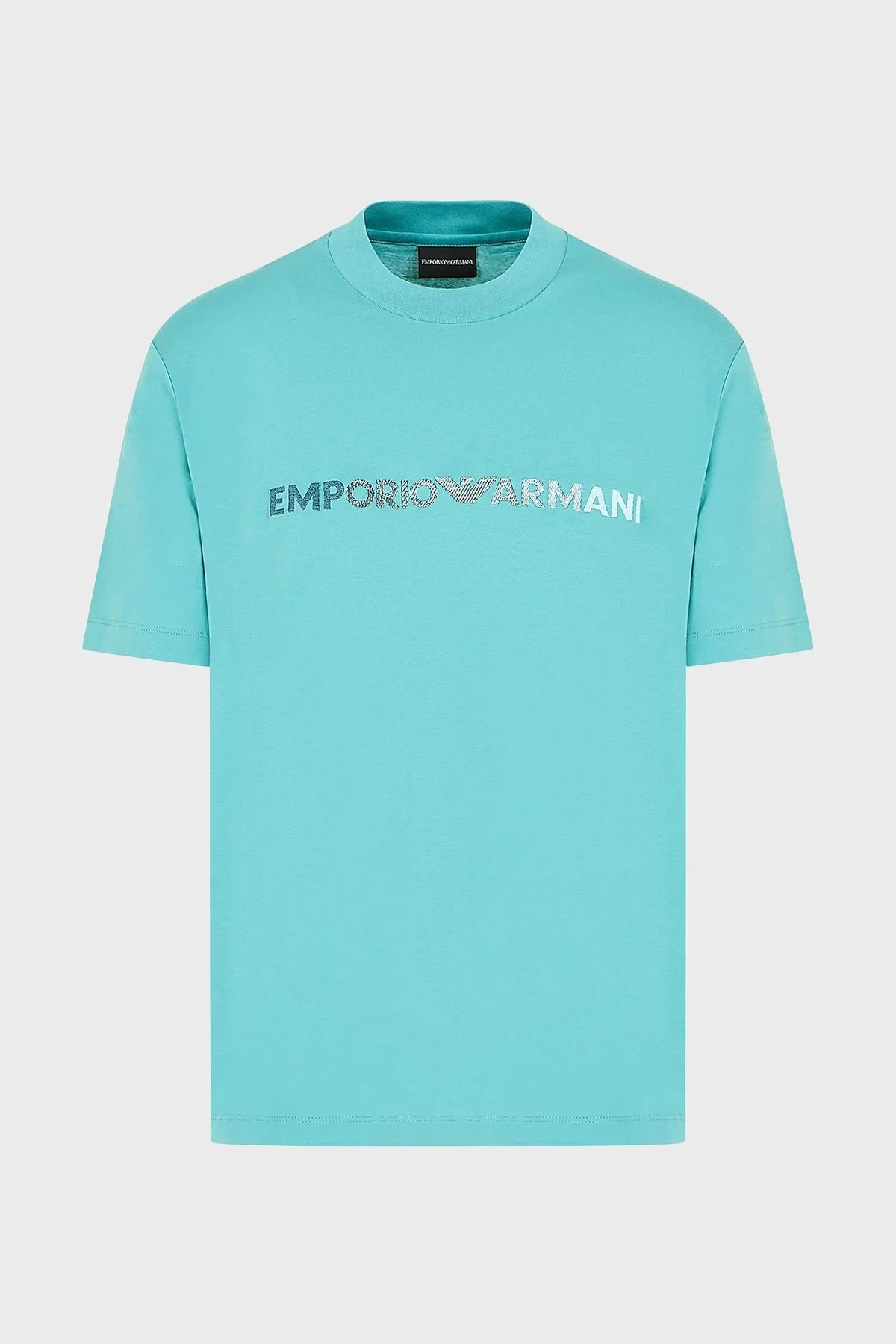 Emporio Armani Bisiklet Yaka % 100 Pamuk Regular Fit Erkek T Shirt 3D1TG3 1JPZZ 0758 TURKUAZ - 6