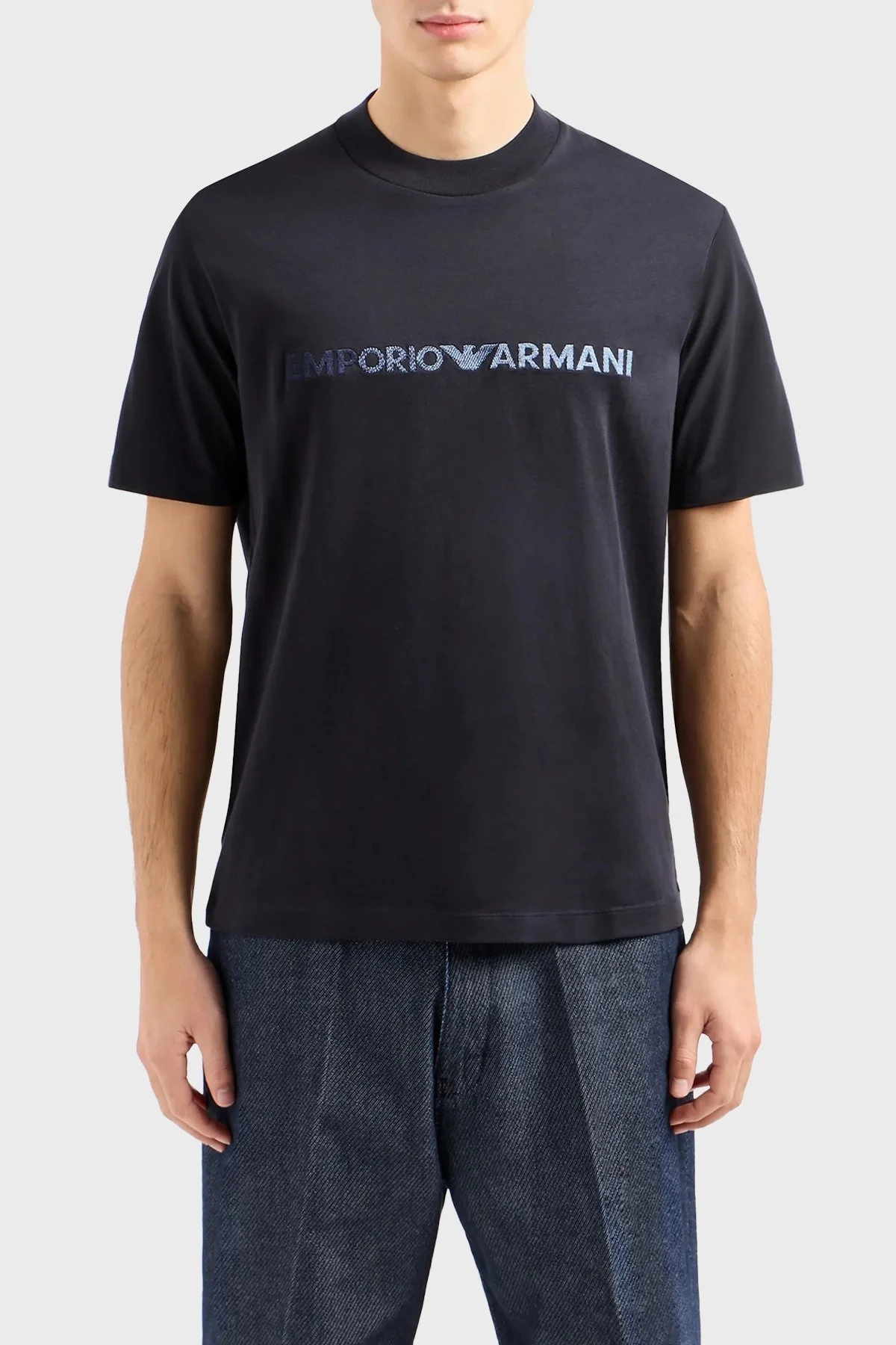 Emporio Armani Bisiklet Yaka % 100 Pamuk Regular Fit Erkek T Shirt 3D1TG3 1JPZZ 09R2 LACİVERT - 1