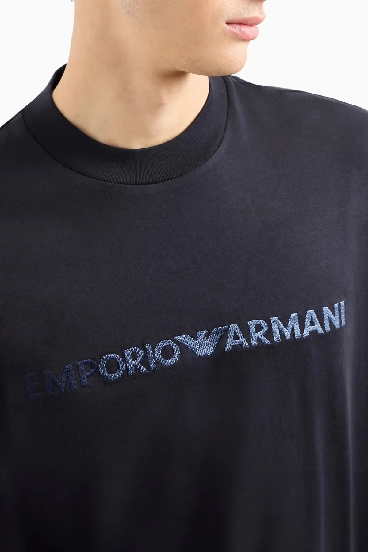 Emporio Armani Bisiklet Yaka % 100 Pamuk Regular Fit Erkek T Shirt 3D1TG3 1JPZZ 09R2 LACİVERT - 3