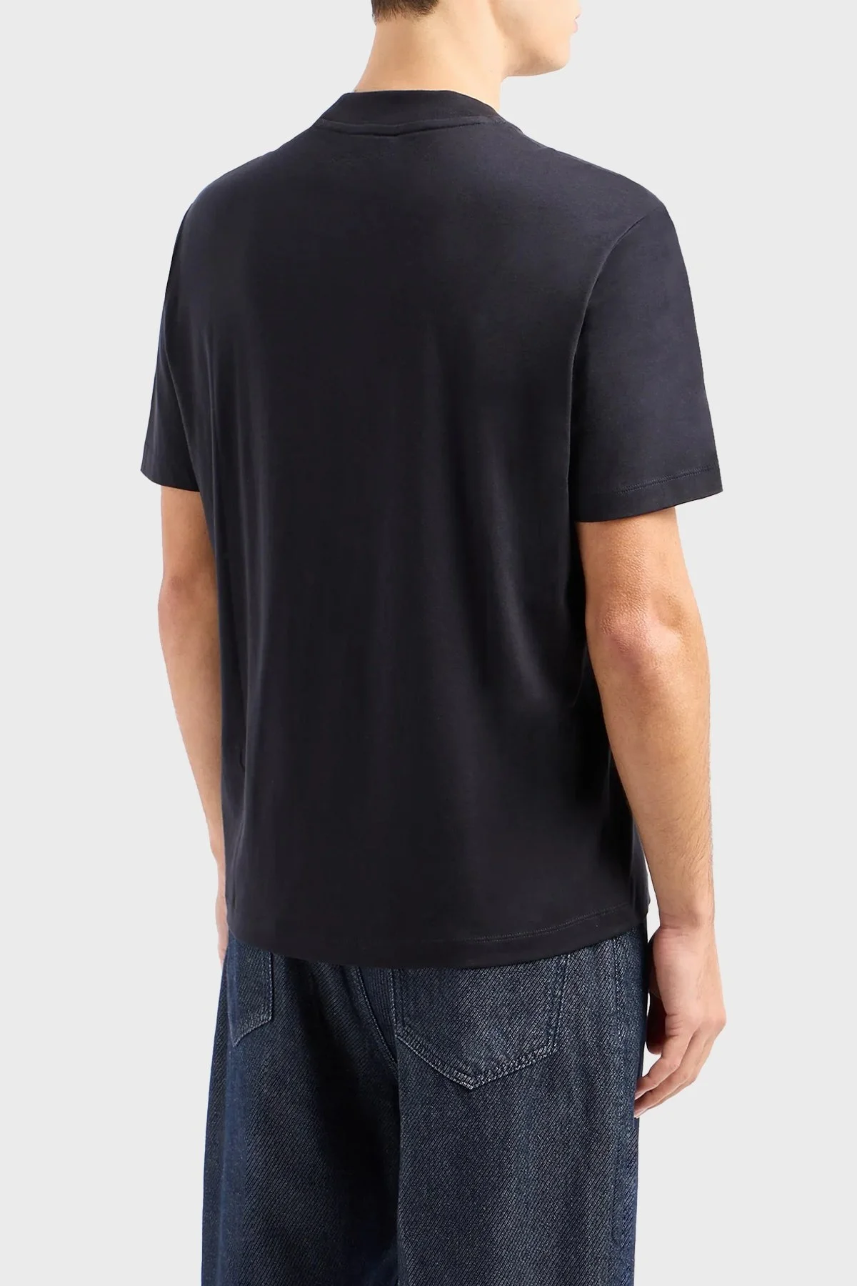 Emporio Armani Bisiklet Yaka % 100 Pamuk Regular Fit Erkek T Shirt 3D1TG3 1JPZZ 09R2 LACİVERT - 4