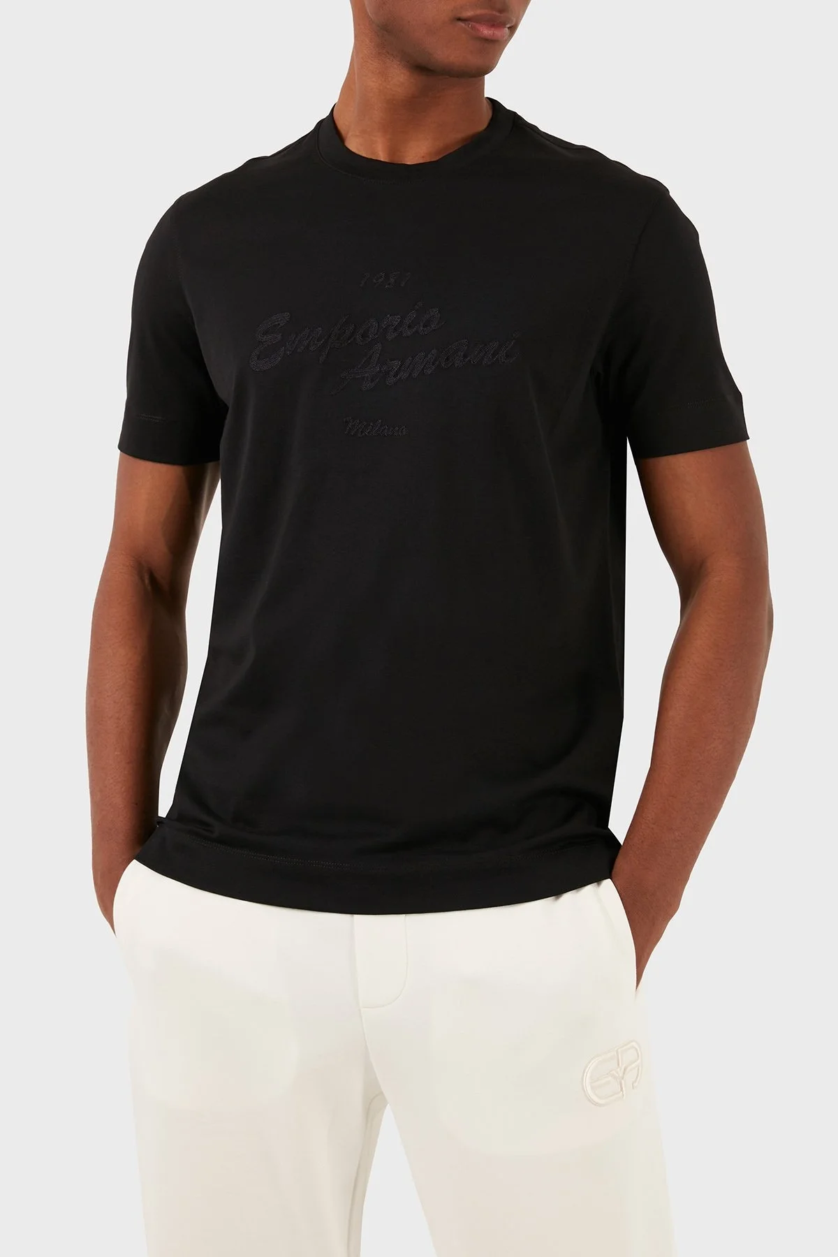 Emporio Armani Bisiklet Yaka % 100 Pamuk Regular Fit Erkek T Shirt 3D1TH1 1JOCZ 0999 SİYAH - 9