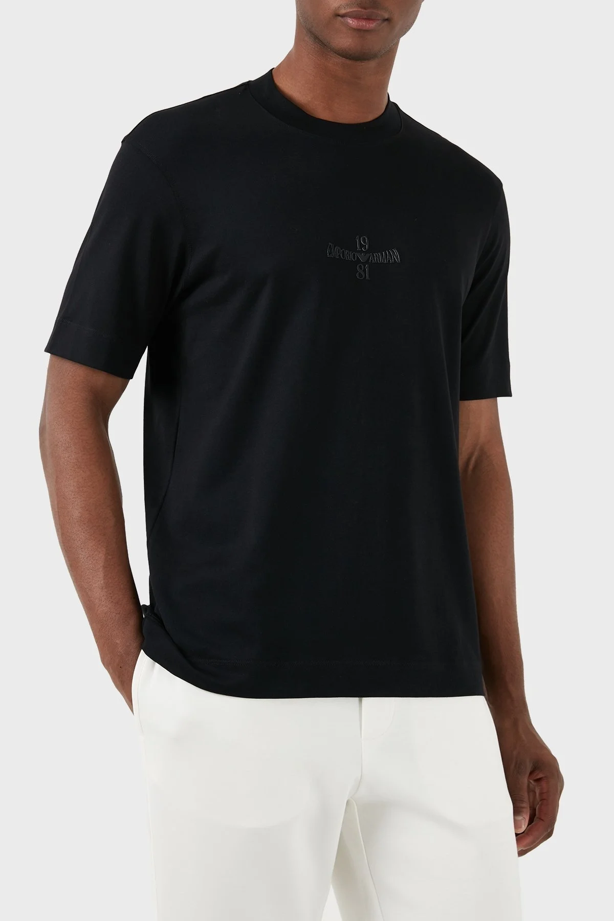 Emporio Armani Bisiklet Yaka % 100 Pamuk Regular Fit Erkek T Shirt 3D1TH3 1JOCZ 0053 SİYAH - 1