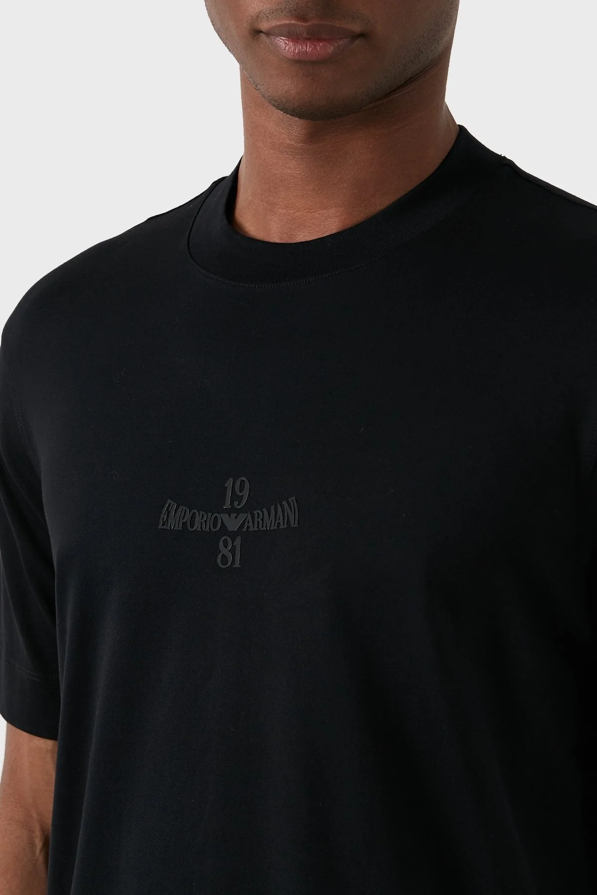 Emporio Armani Bisiklet Yaka % 100 Pamuk Regular Fit Erkek T Shirt 3D1TH3 1JOCZ 0053 SİYAH - 4