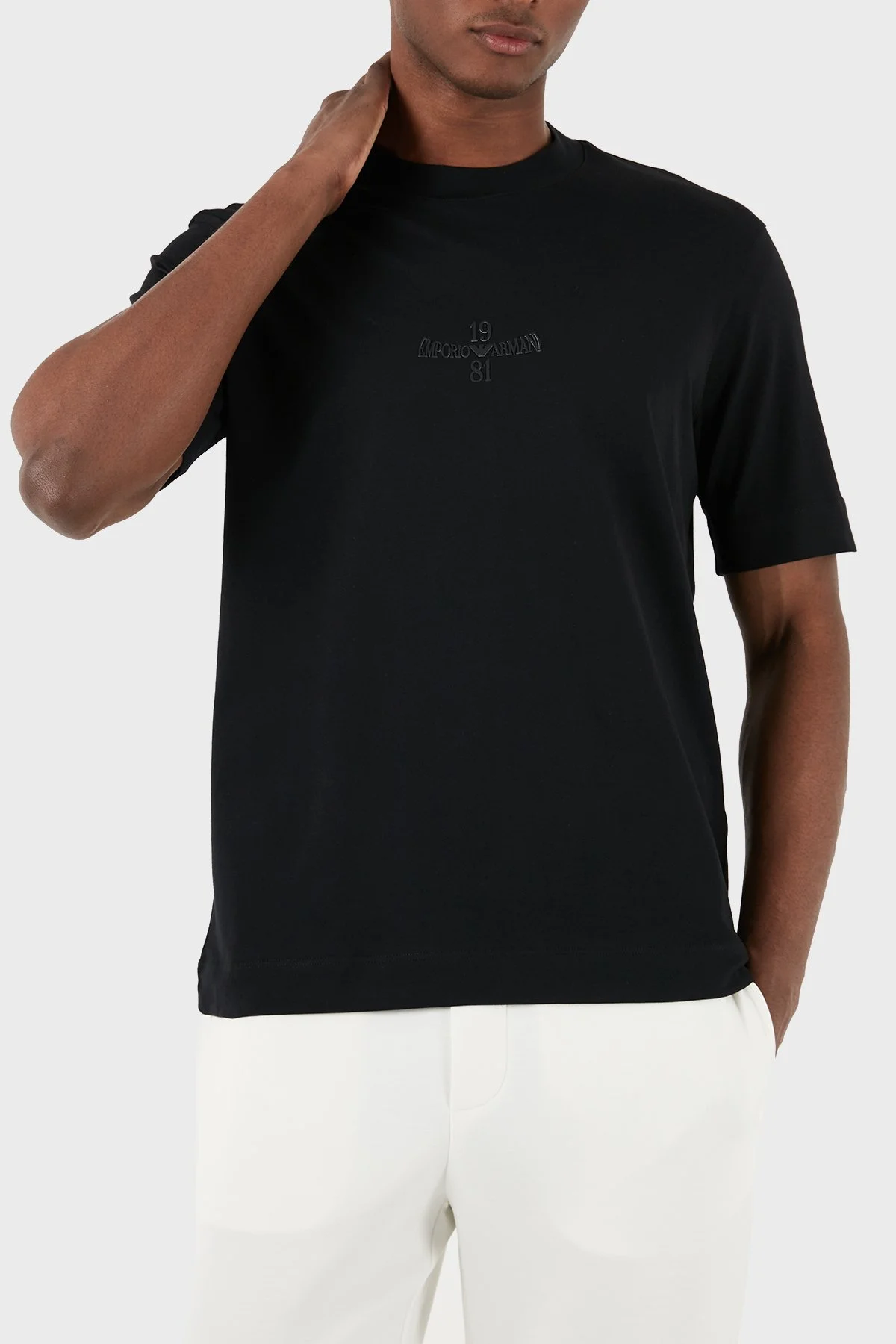 Emporio Armani Bisiklet Yaka % 100 Pamuk Regular Fit Erkek T Shirt 3D1TH3 1JOCZ 0053 SİYAH - 2