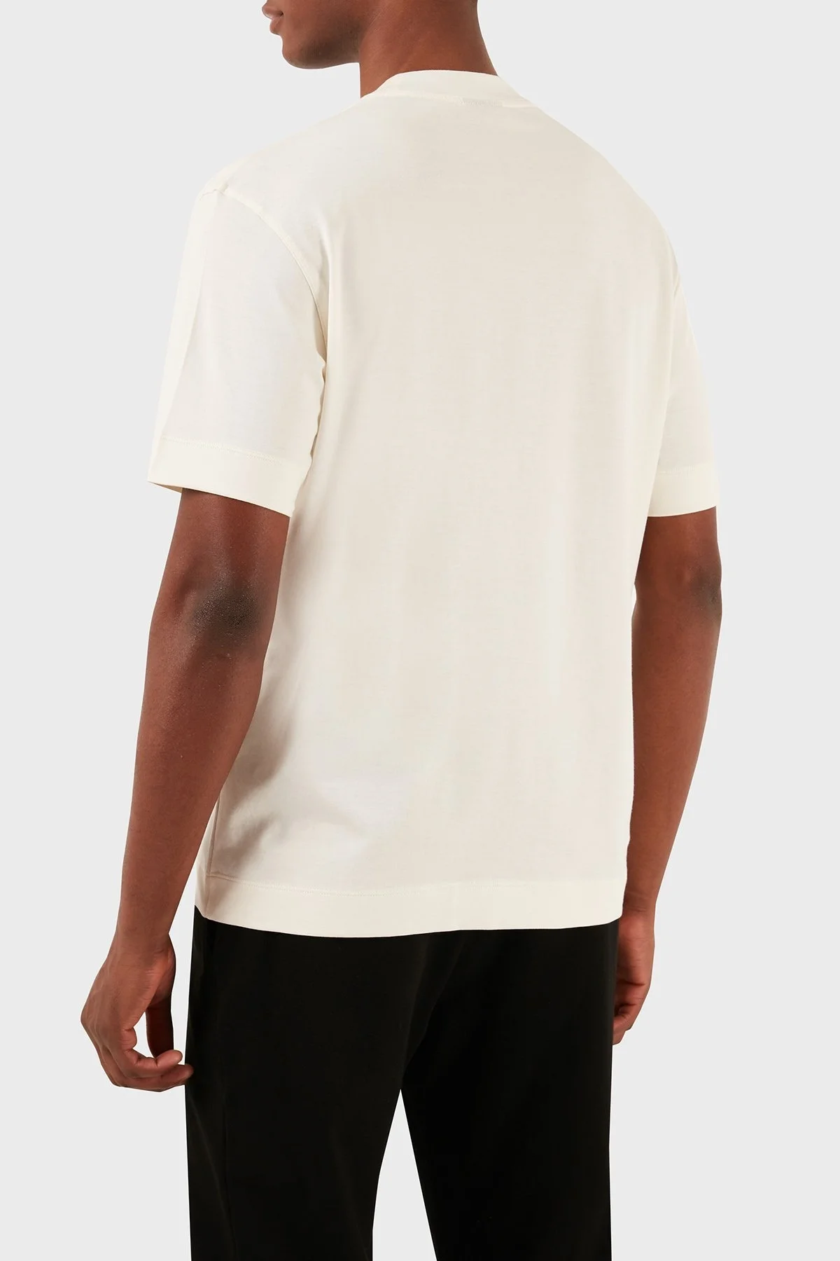 Emporio Armani Bisiklet Yaka % 100 Pamuk Regular Fit Erkek T Shirt 3D1TH3 1JOCZ 01A6 EKRU - 3