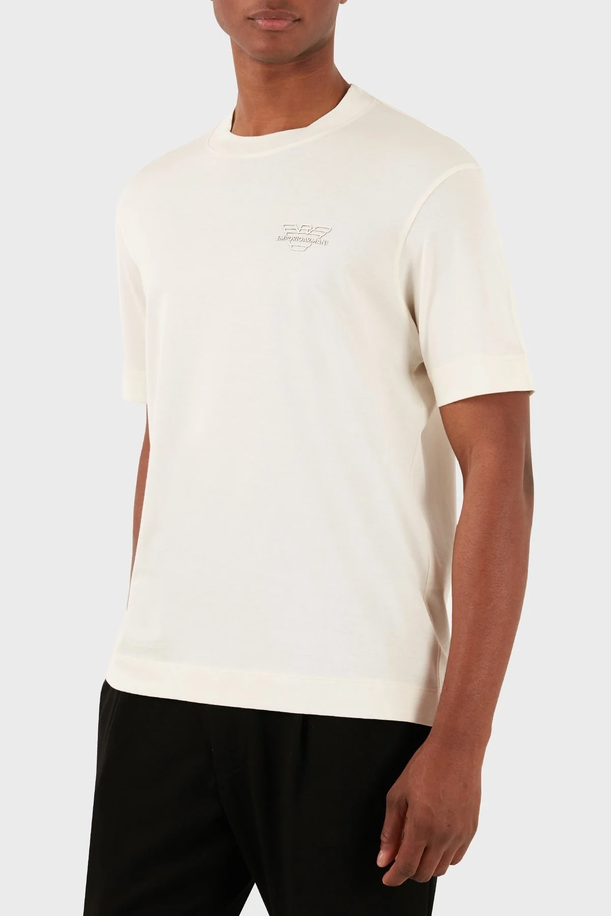 Emporio Armani Bisiklet Yaka % 100 Pamuk Regular Fit Erkek T Shirt 3D1TH3 1JOCZ 01A6 EKRU - 4