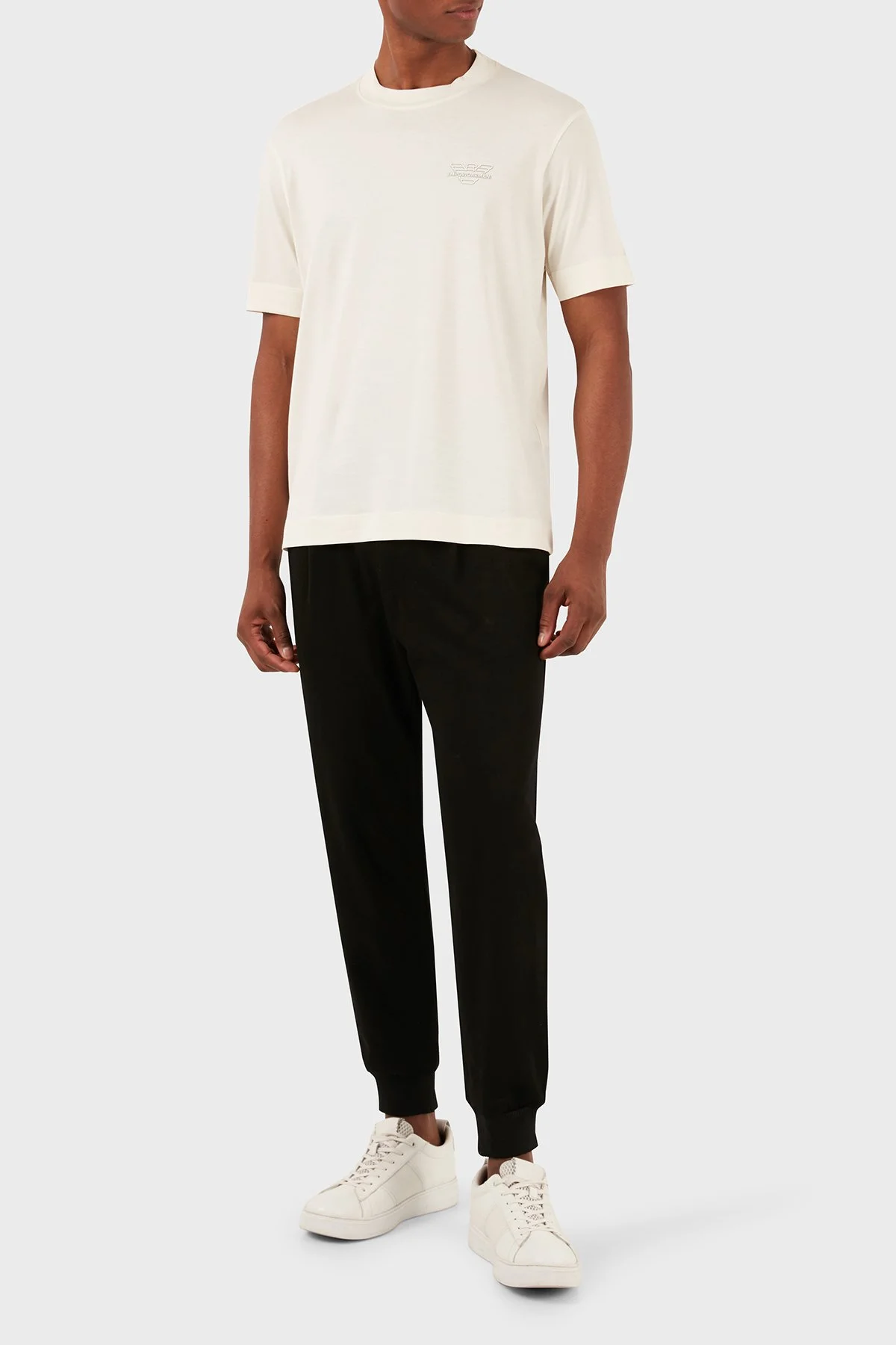 Emporio Armani Bisiklet Yaka % 100 Pamuk Regular Fit Erkek T Shirt 3D1TH3 1JOCZ 01A6 Ekru - 2