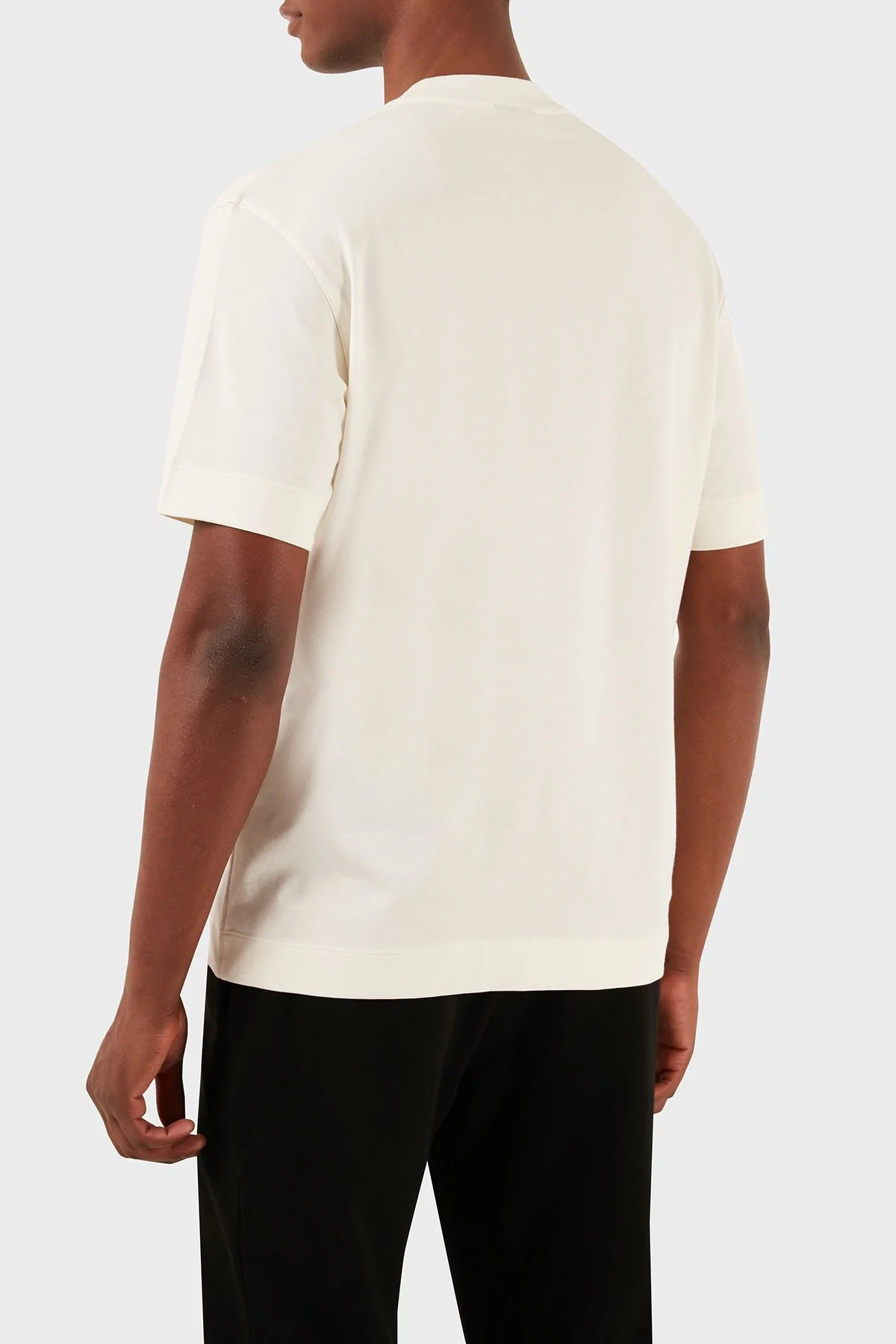 Emporio Armani Bisiklet Yaka % 100 Pamuk Regular Fit Erkek T Shirt 3D1TH3 1JOCZ 01A6 Ekru - 3